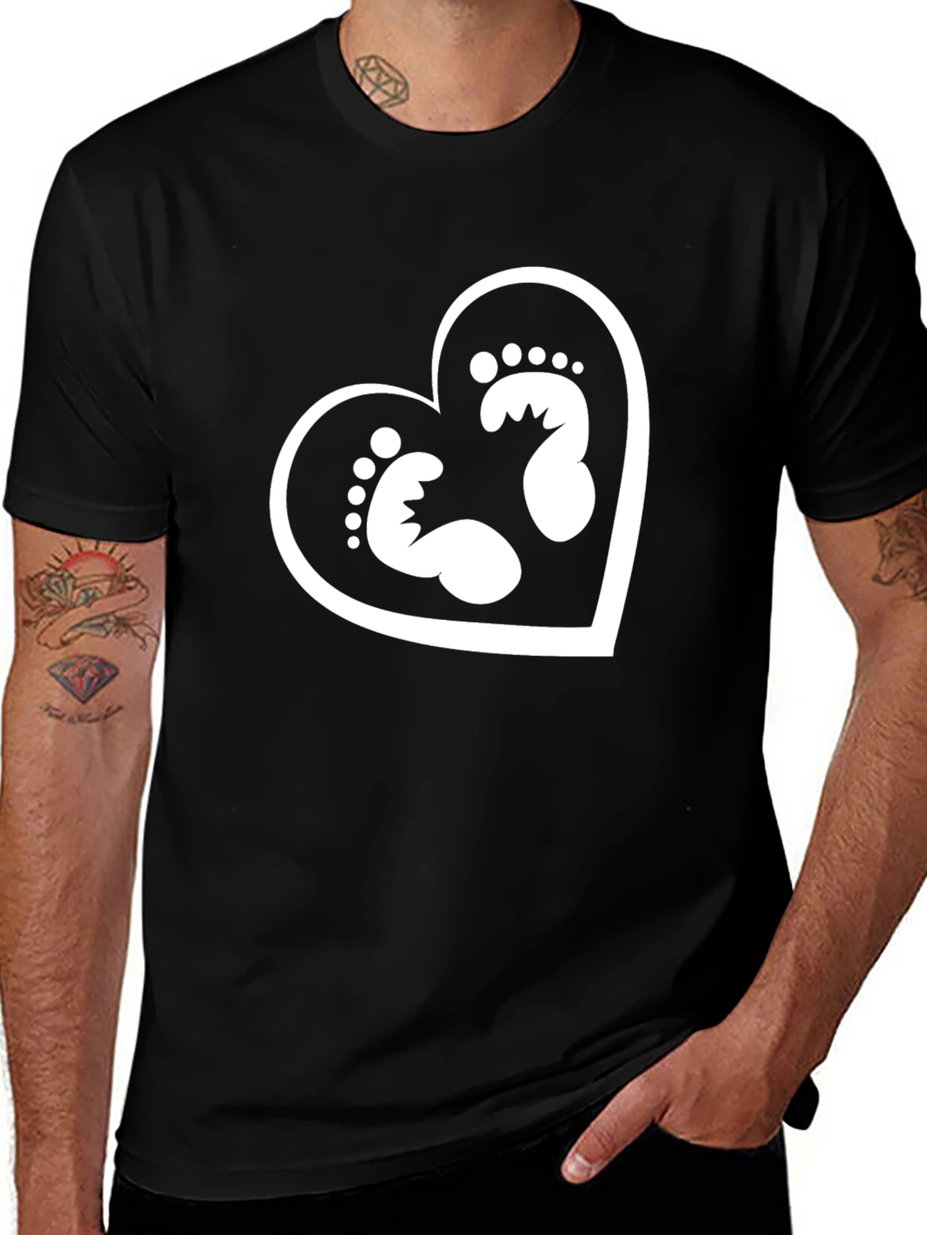 Baby Footprint Heart T-Shirt - New Parent Gift