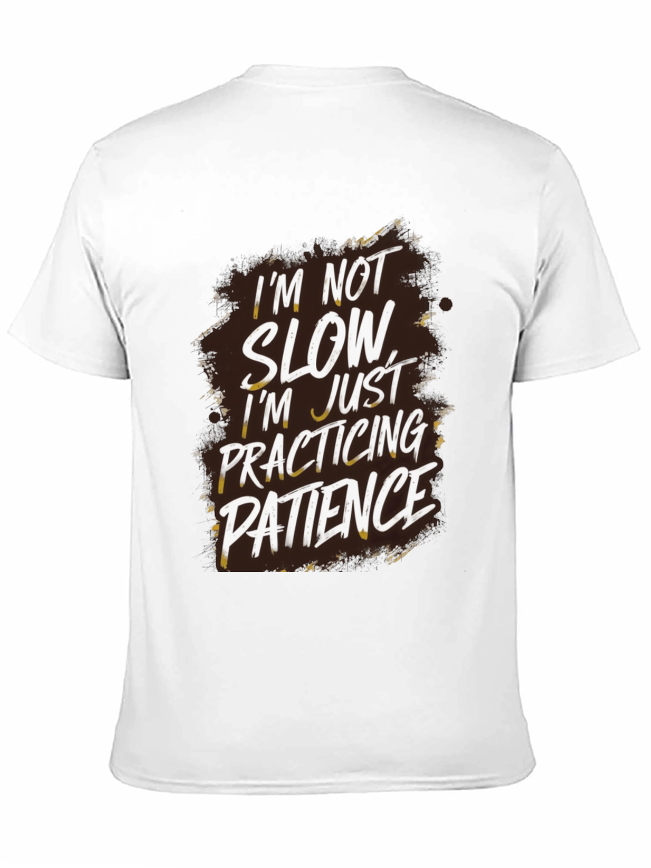 Funny Patience Quote Graphic Tee - Black Cotton T-Shirt