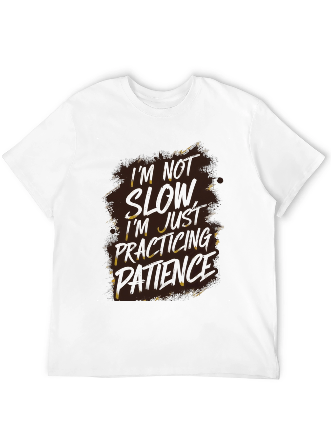 Funny Patience Quote Graphic Tee - Black Cotton T-Shirt