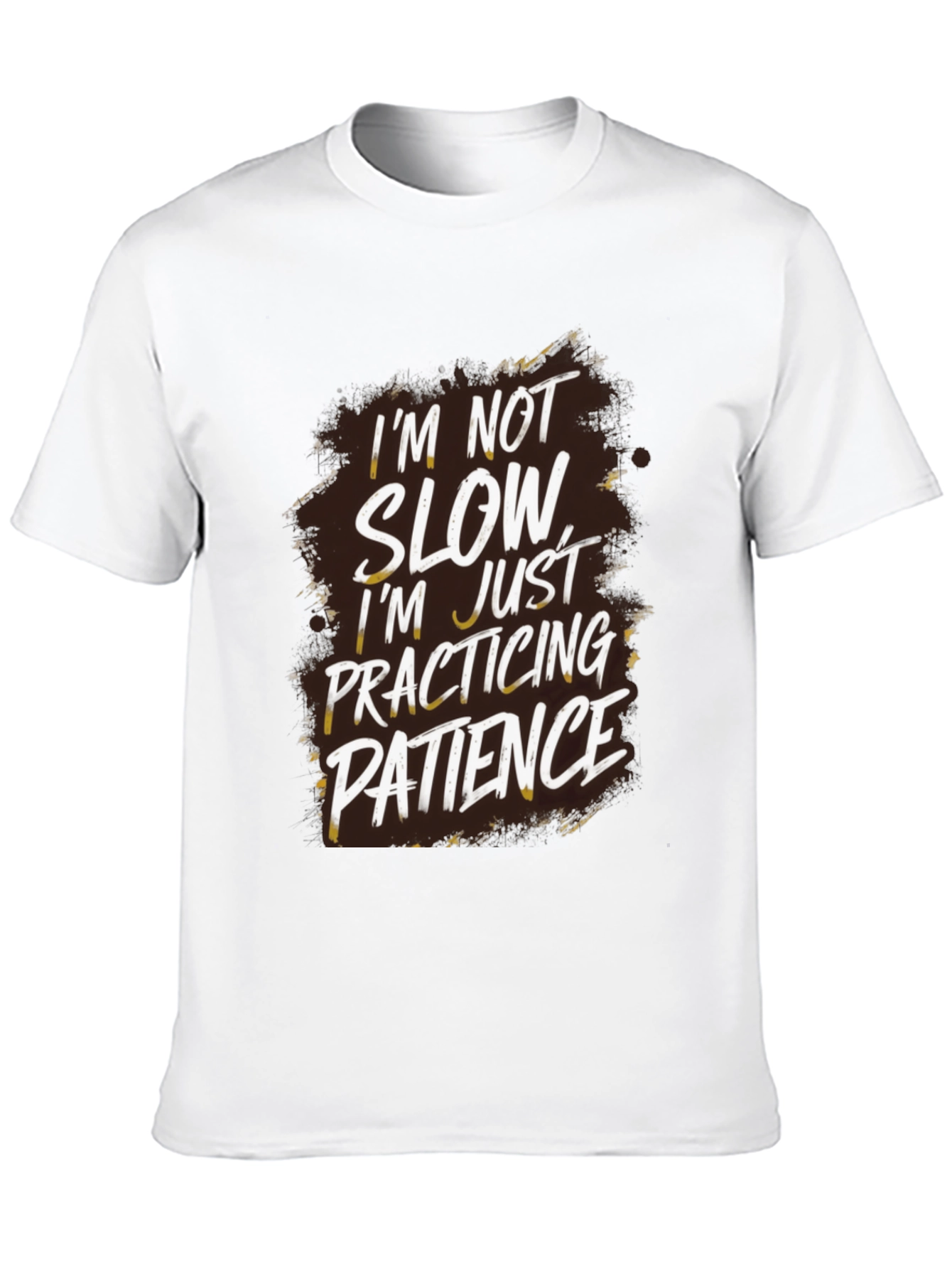 Funny Patience Quote Graphic Tee - Black Cotton T-Shirt