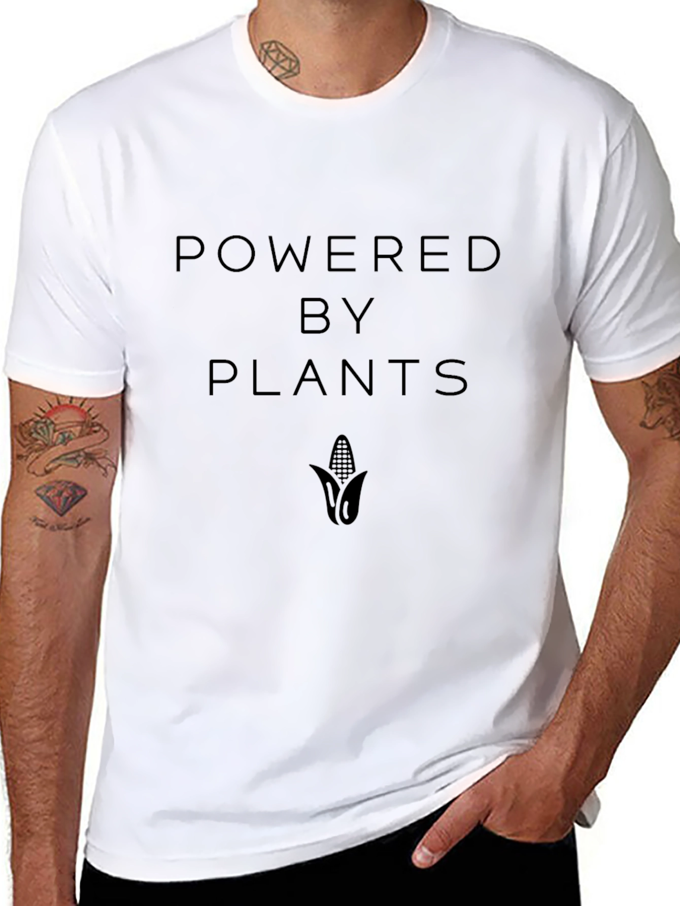 Powered by Plants Graphic Tee - Black Vegan T-Shirt