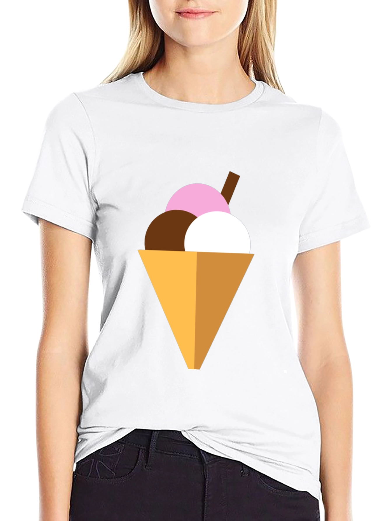 Ice Cream Cone Graphic Tee - Black