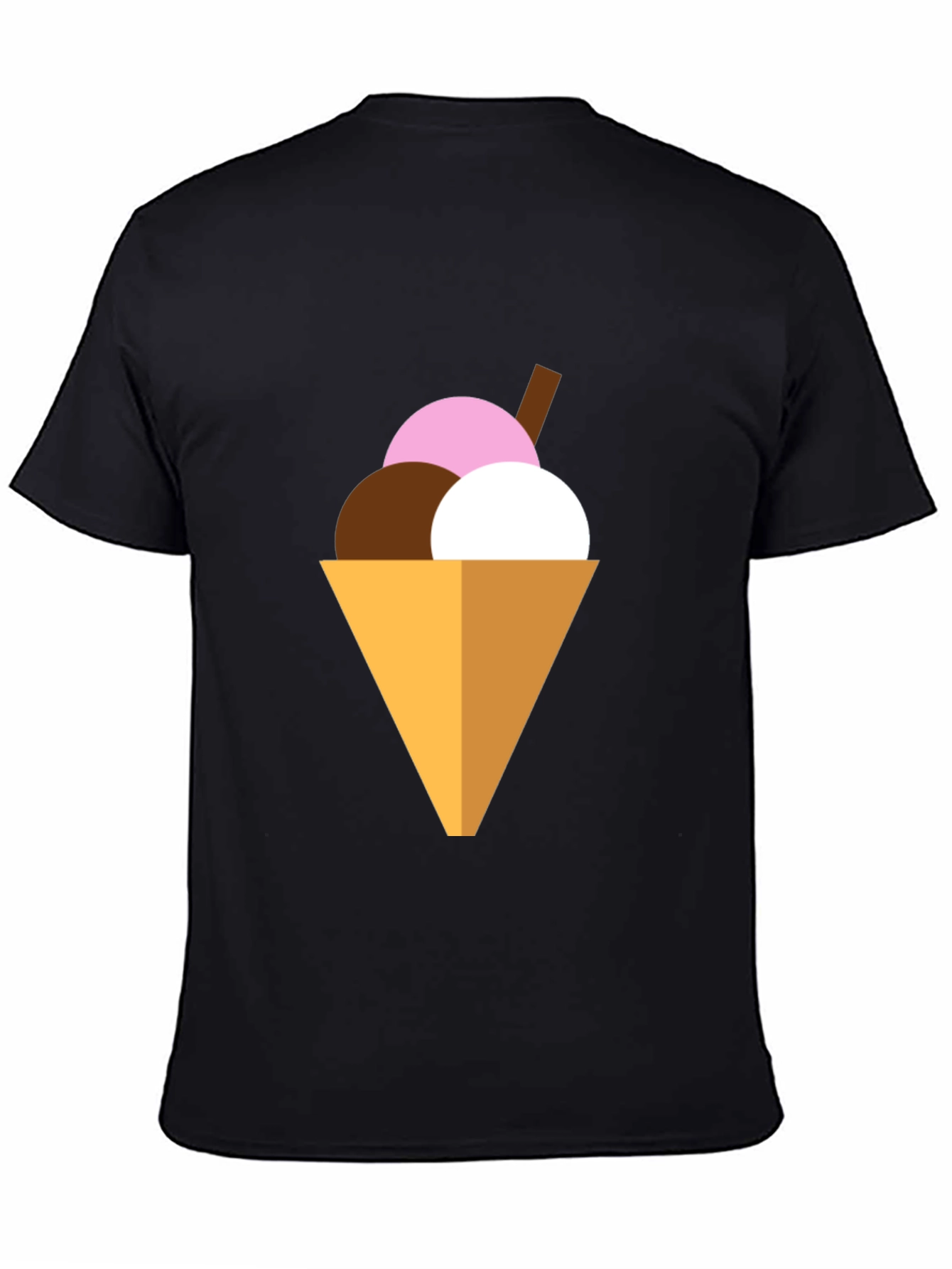 Ice Cream Cone Graphic Tee - Black