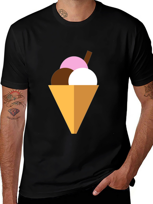 Ice Cream Cone Graphic Tee - Black