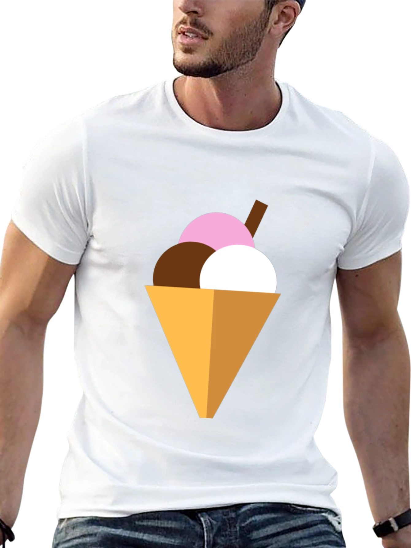 Ice Cream Cone Graphic Tee - Black