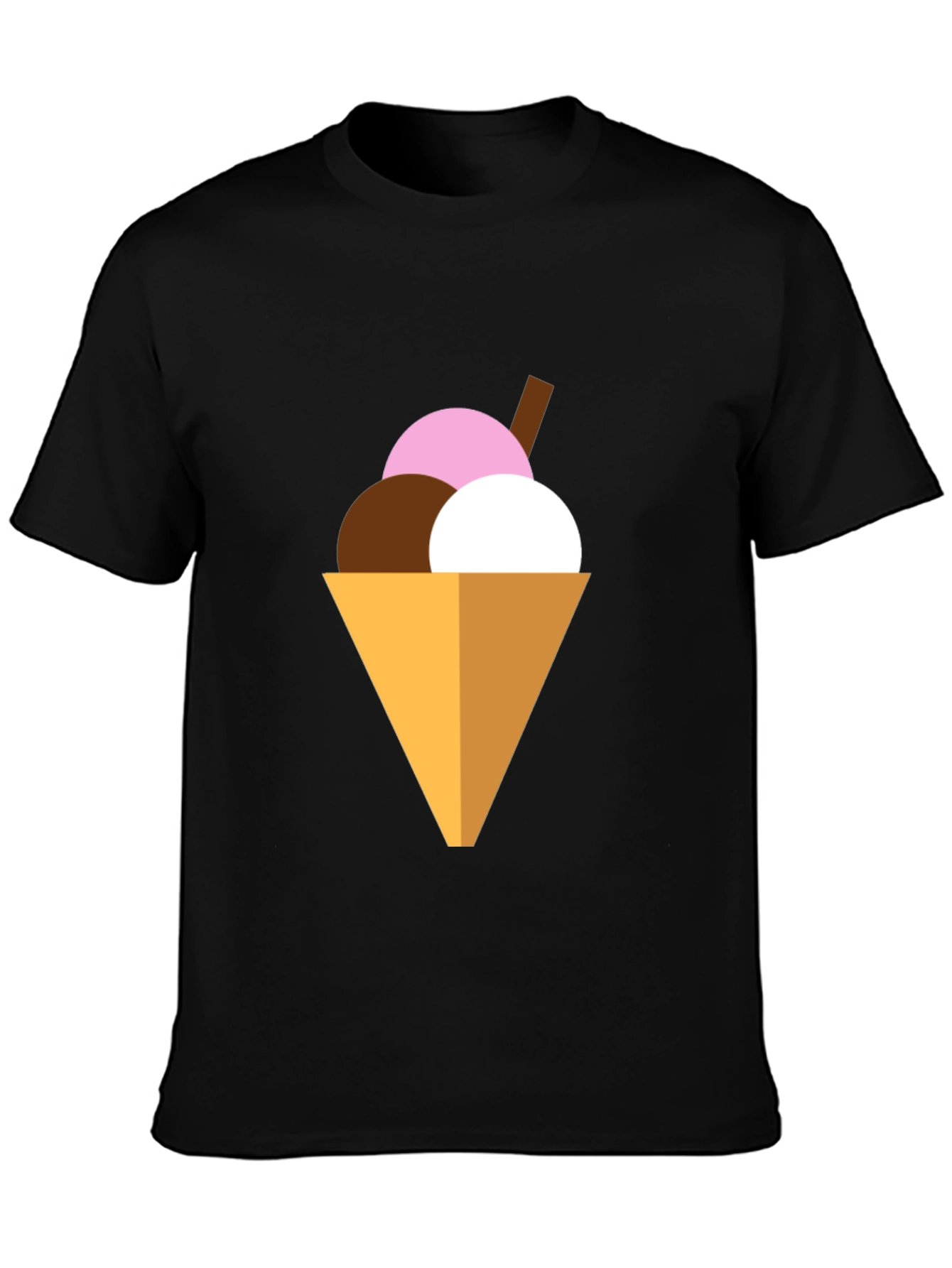 Ice Cream Cone Graphic Tee - Black