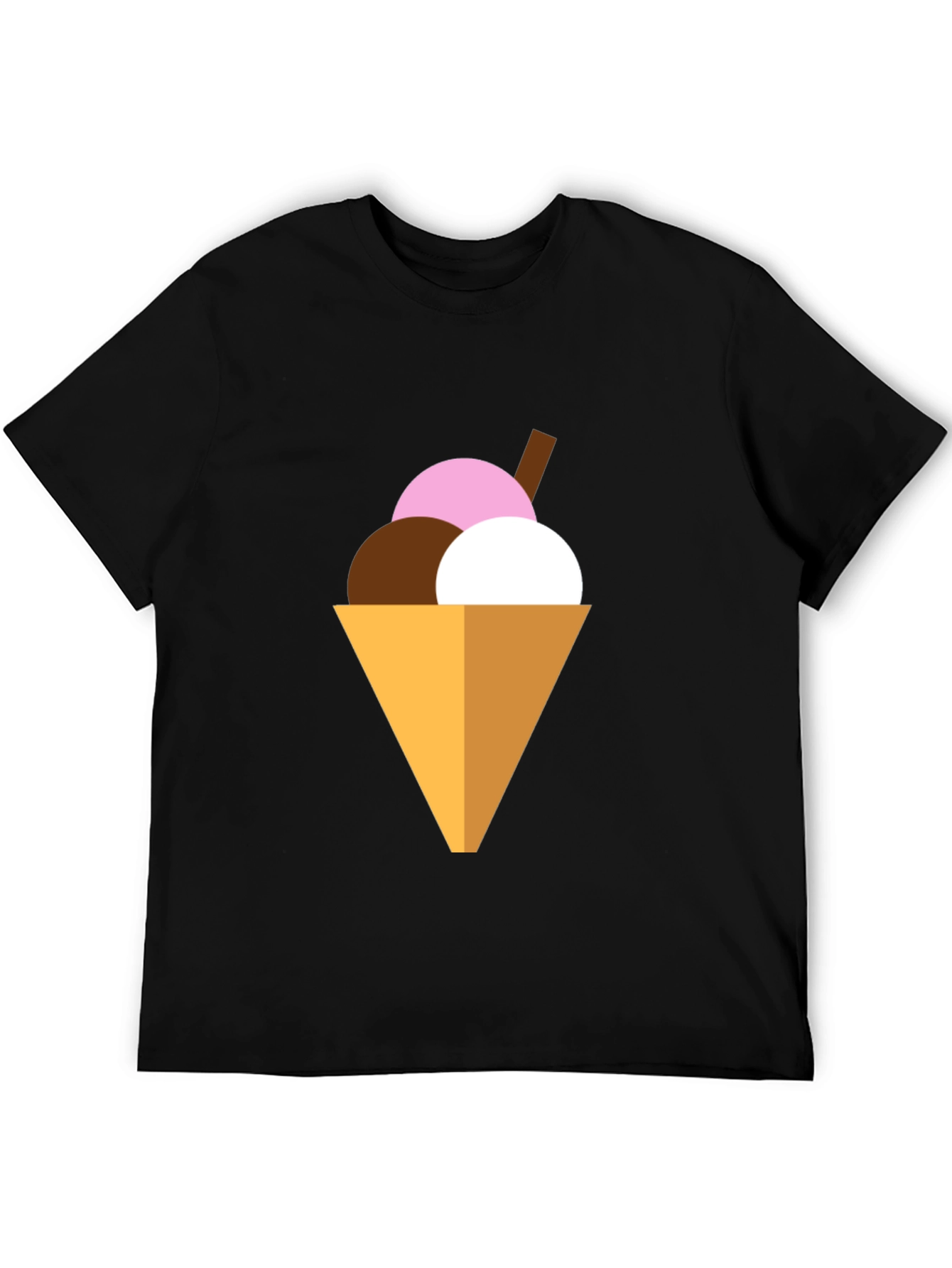 Ice Cream Cone Graphic Tee - Black
