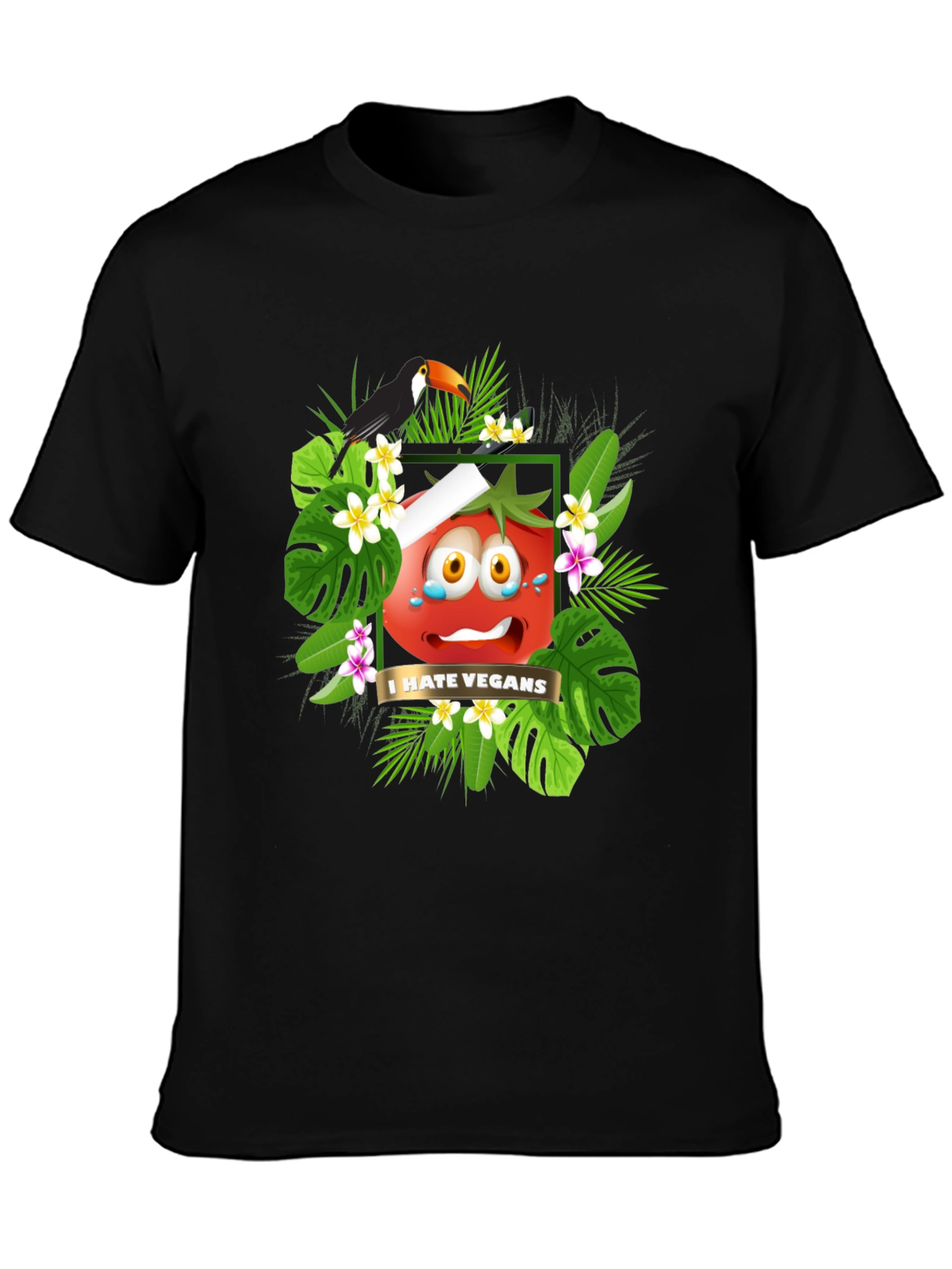 I Hate Vegans Graphic T-Shirt - Tropical Tomato Tee