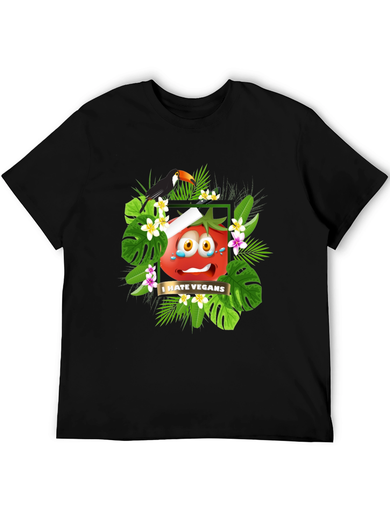 I Hate Vegans Graphic T-Shirt - Tropical Tomato Tee