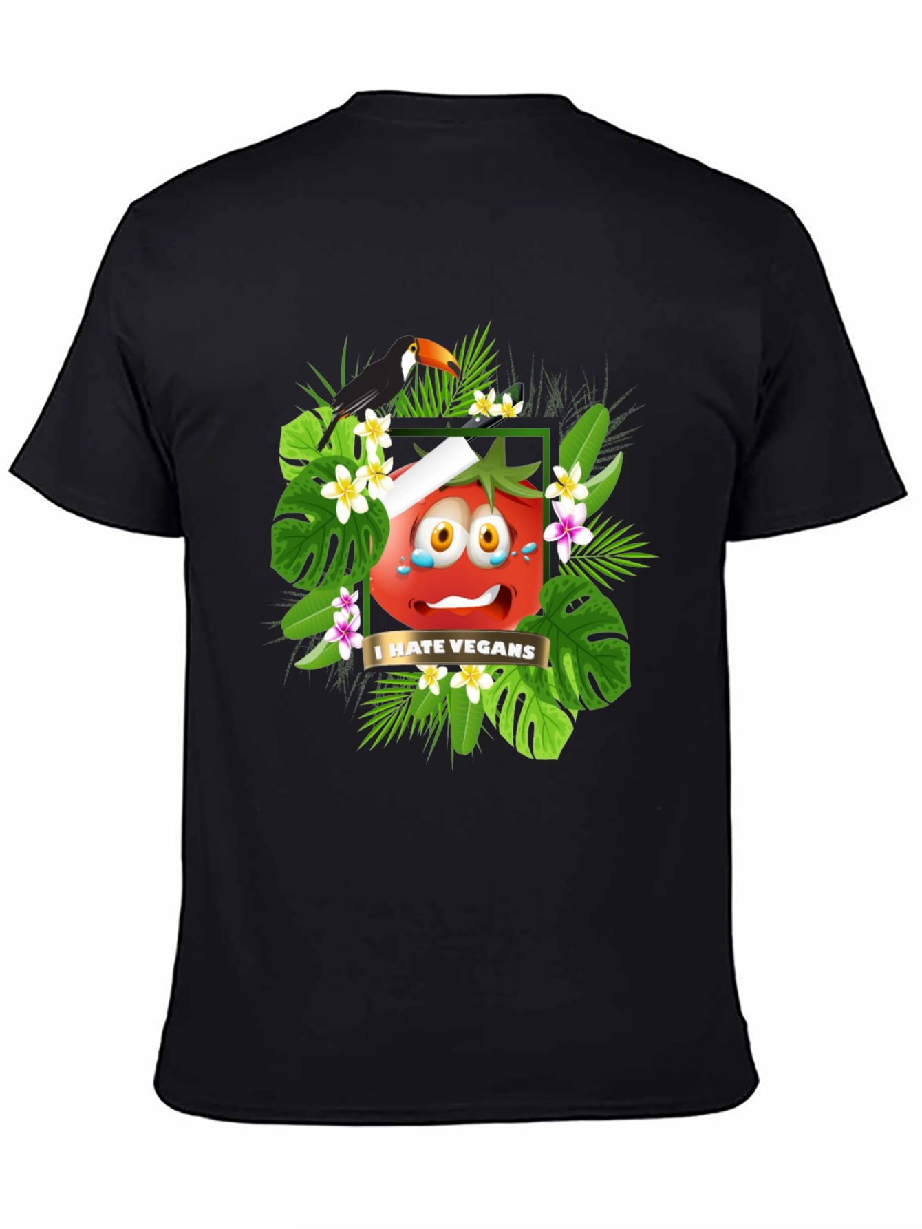 I Hate Vegans Graphic T-Shirt - Tropical Tomato Tee
