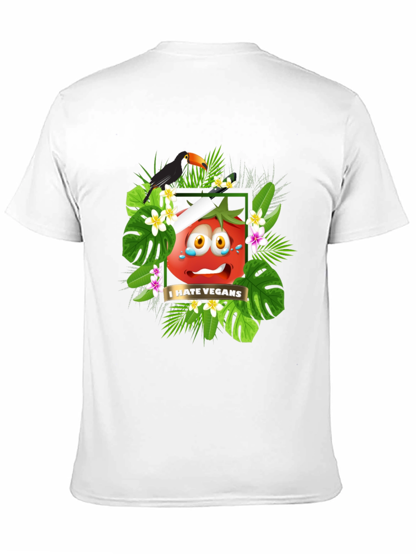 I Hate Vegans Graphic T-Shirt - Tropical Tomato Tee