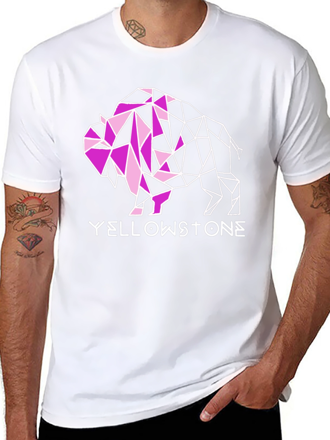 Geometric Buffalo Yellowstone Graphic Tee