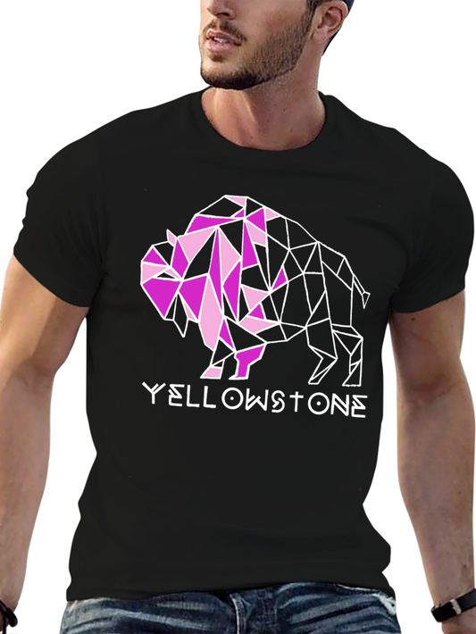 Geometric Buffalo Yellowstone Graphic Tee