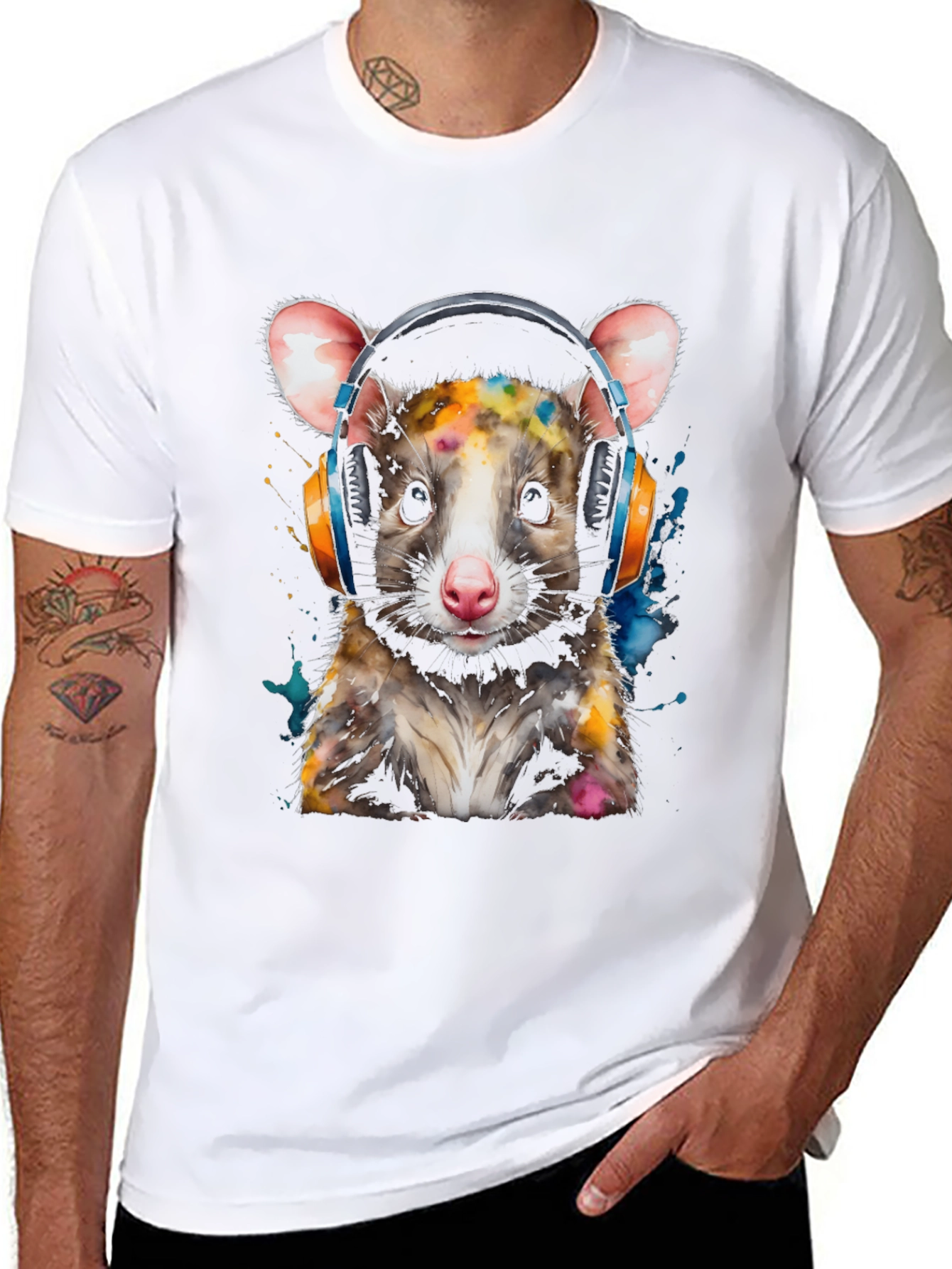 Possum DJ T-Shirt - Cool Animal Graphic Tee