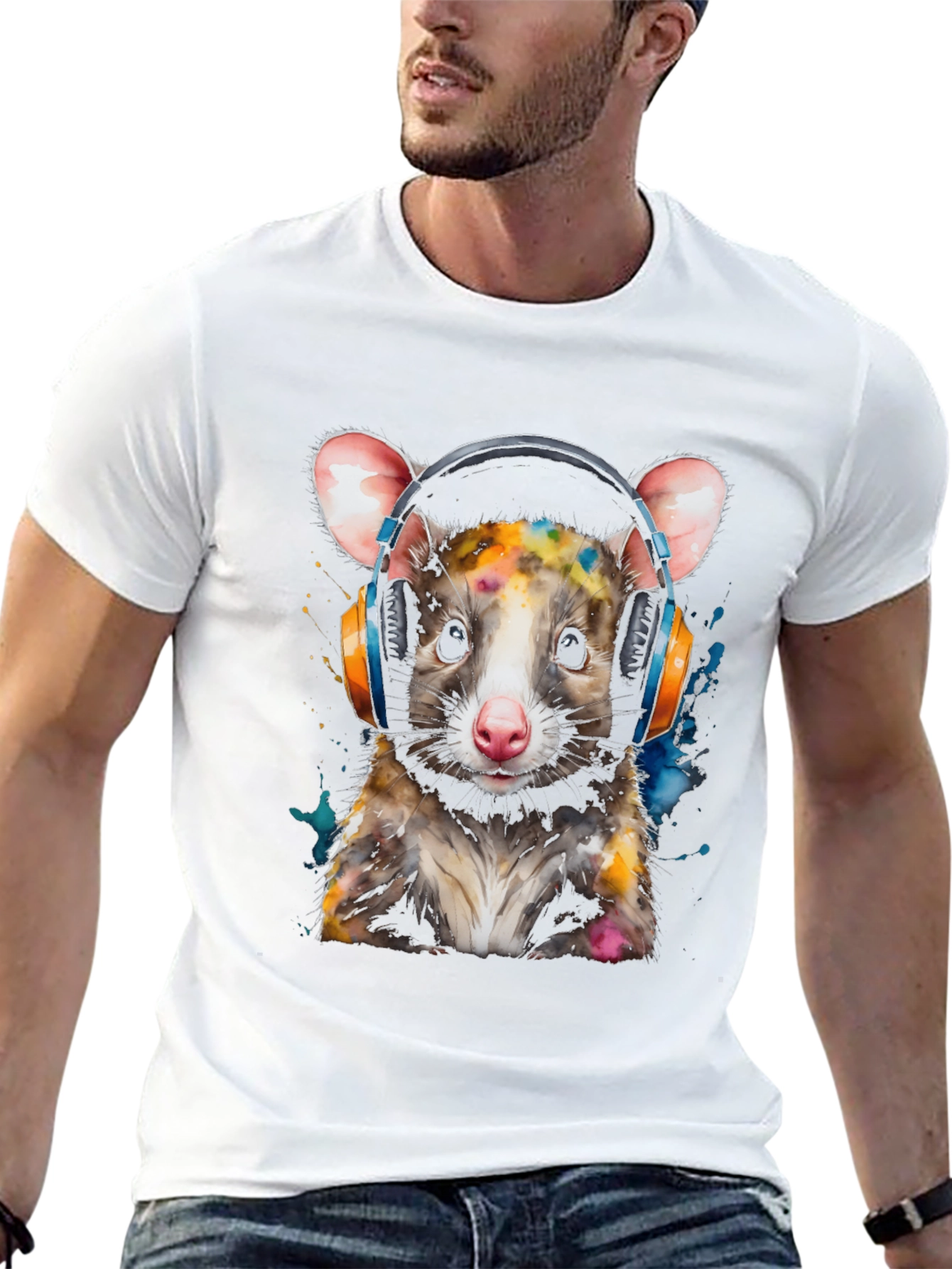 Possum DJ T-Shirt - Cool Animal Graphic Tee
