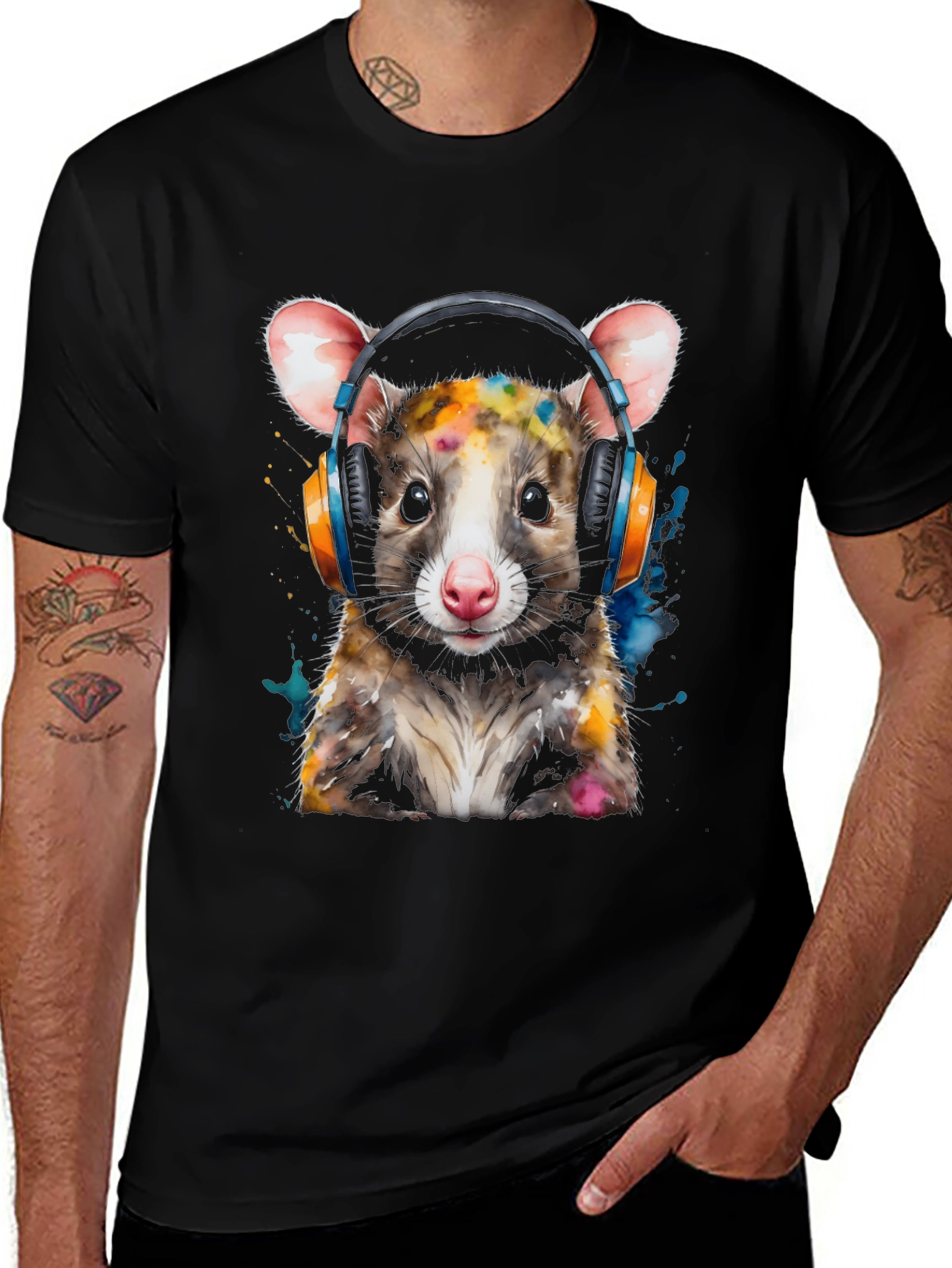 Possum DJ T-Shirt - Cool Animal Graphic Tee