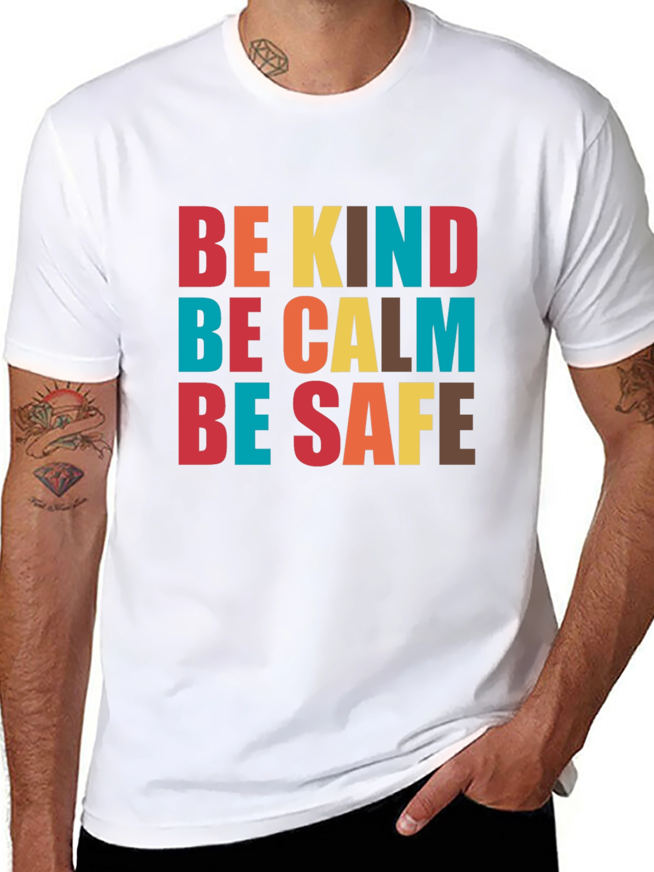 Be Kind Be Calm Be Safe Graphic Tee