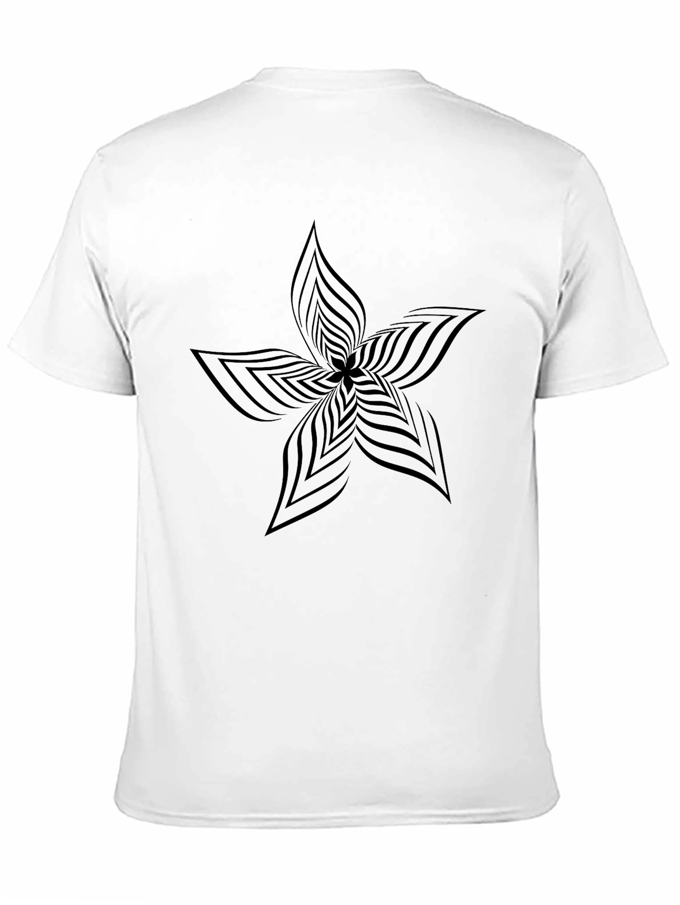 Abstract Flower Graphic Black T-Shirt