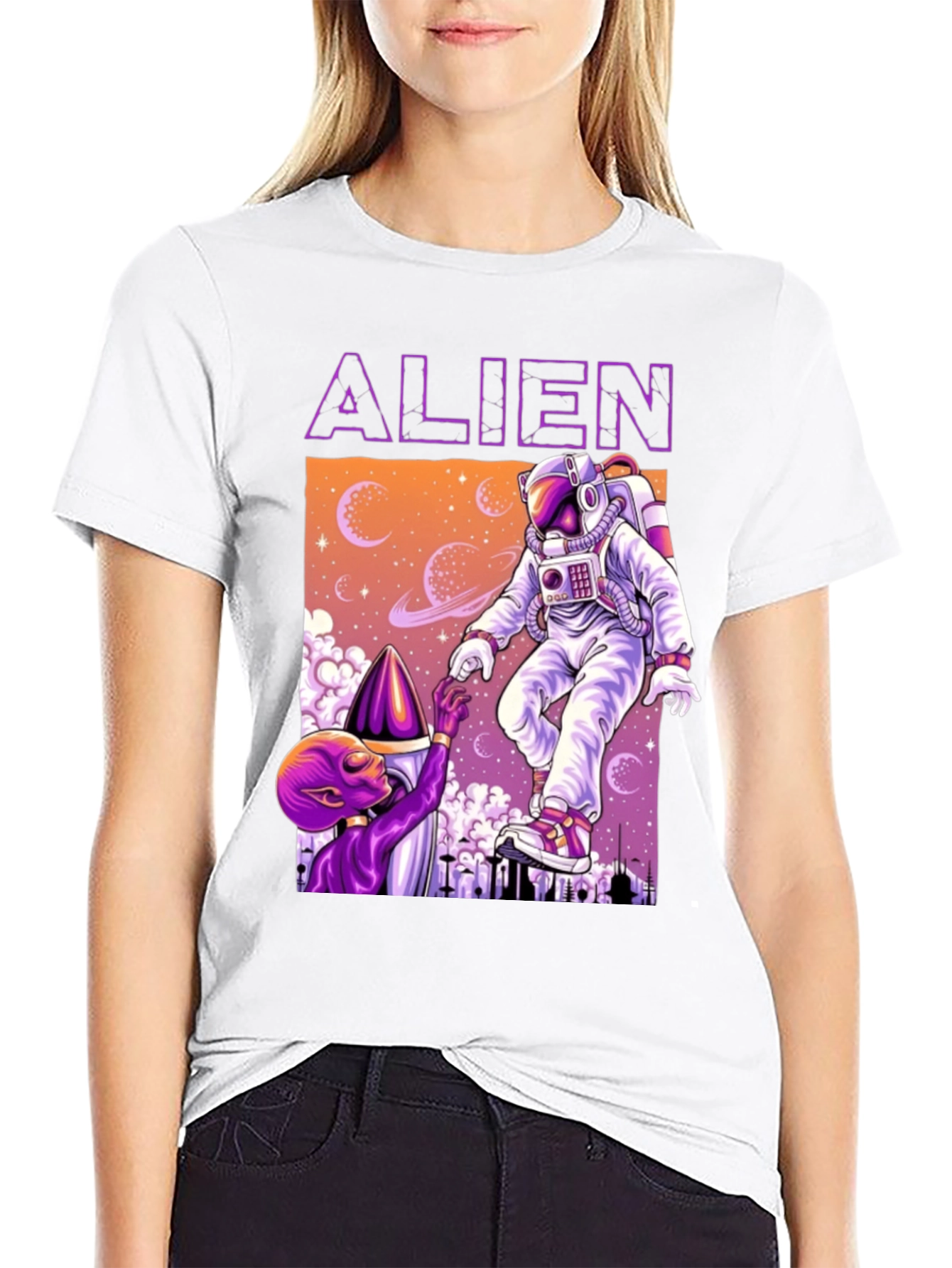 Alien & Astronaut Graphic Tee - Space Adventure