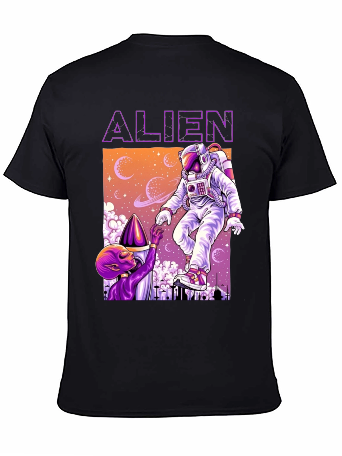 Alien & Astronaut Graphic Tee - Space Adventure