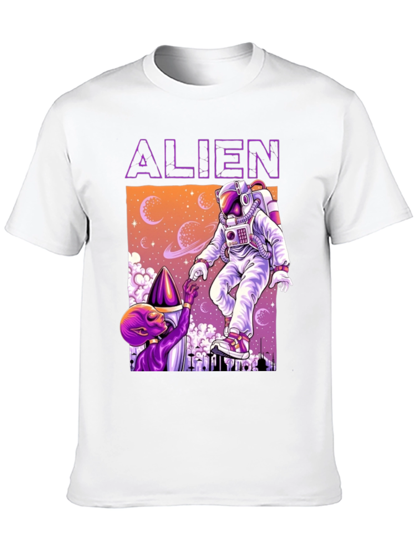Alien & Astronaut Graphic Tee - Space Adventure