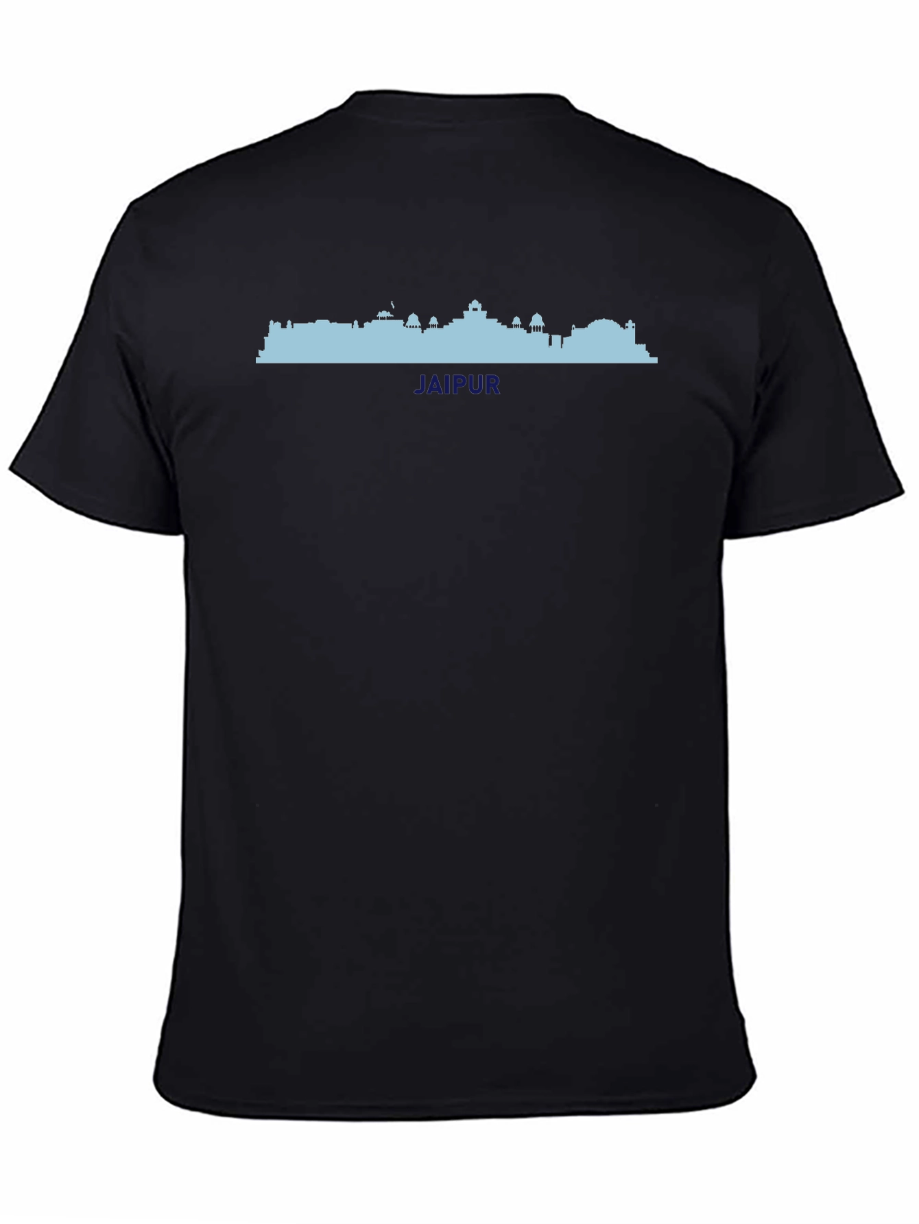 Jaipur Skyline Graphic Tee - Black Cotton T-Shirt
