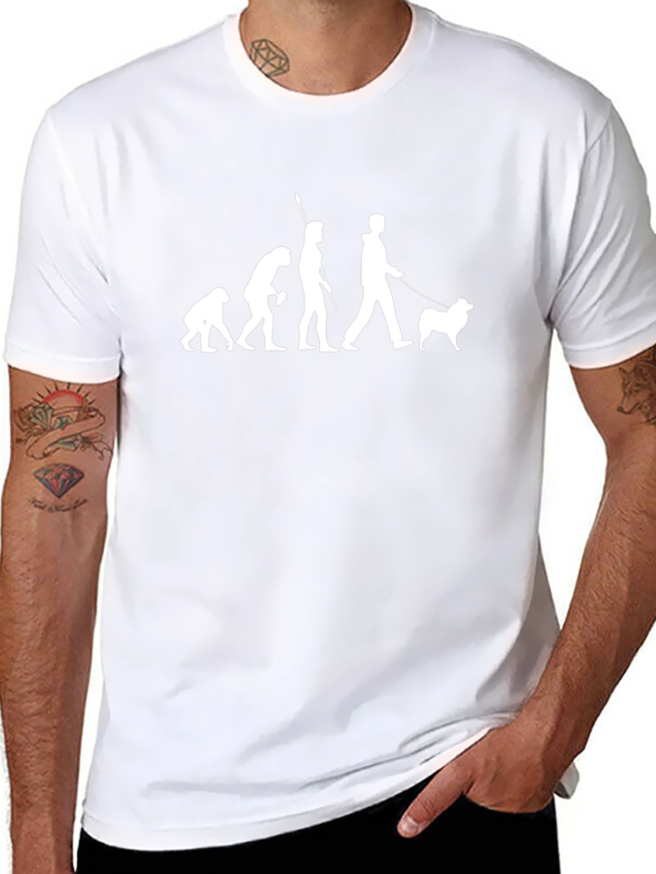 Evolution of Man & Dog T-Shirt - Black