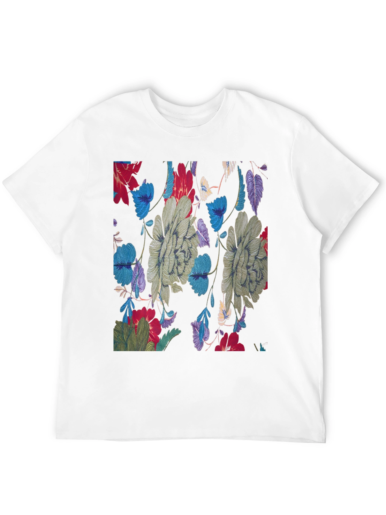 Floral Print Crew Neck Tee