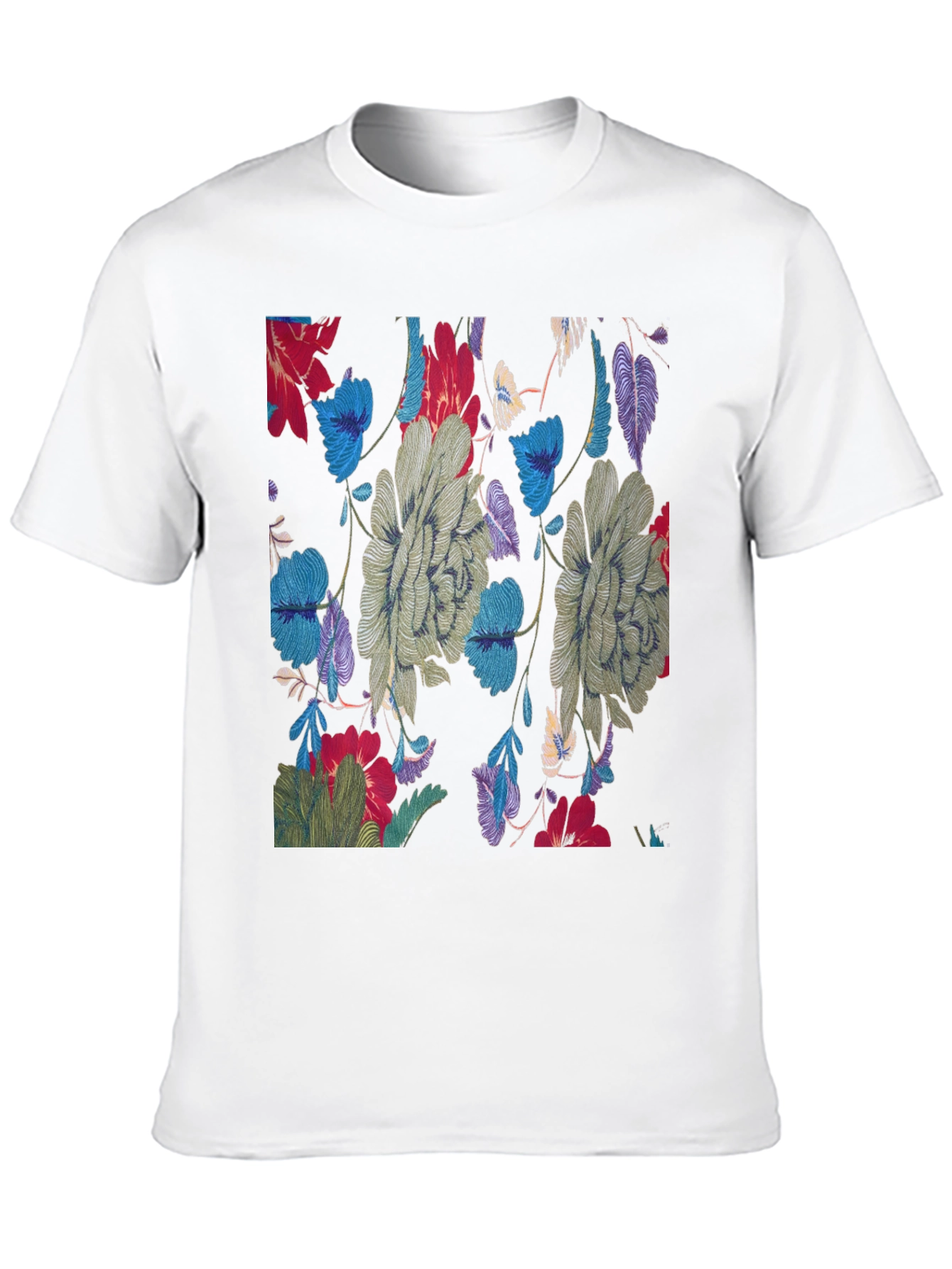 Floral Print Crew Neck Tee