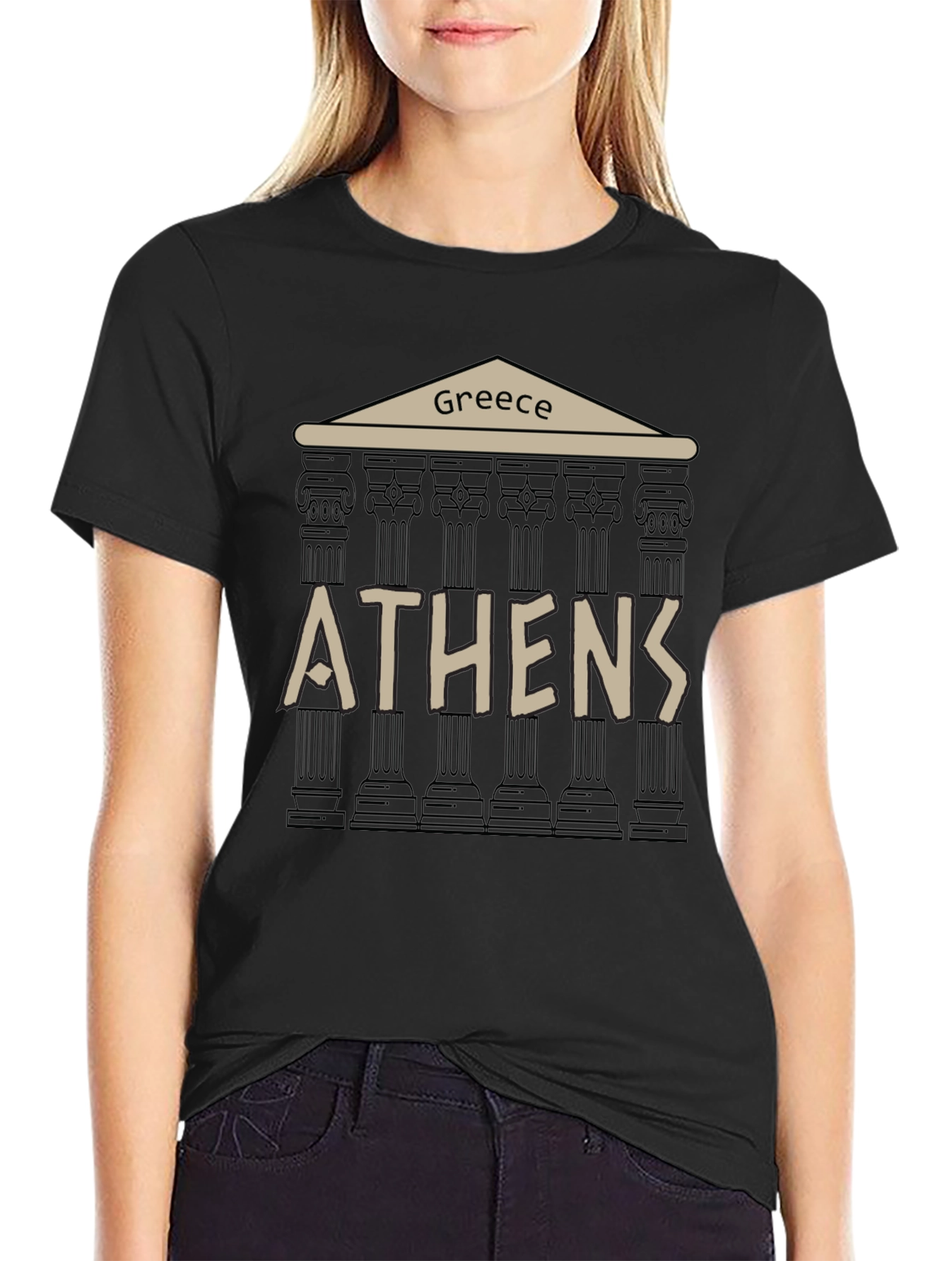 Greece Athens T-Shirt - Black Graphic Tee