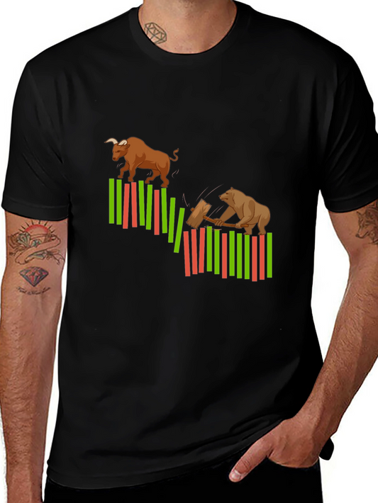 Bull and Bear Market Graphic T-Shirt