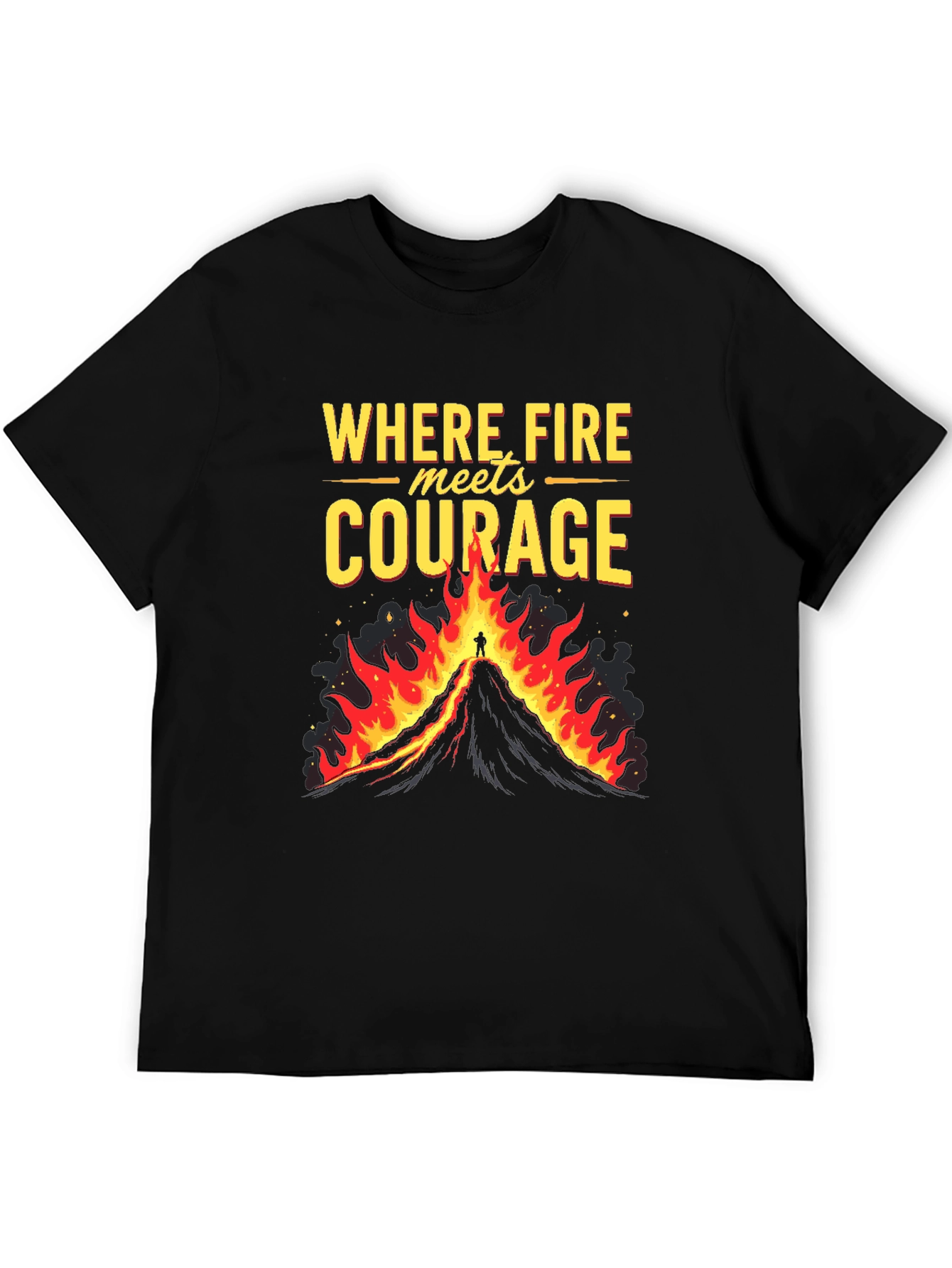 Firefighter Courage Graphic Tee - Mens Black T-Shirt