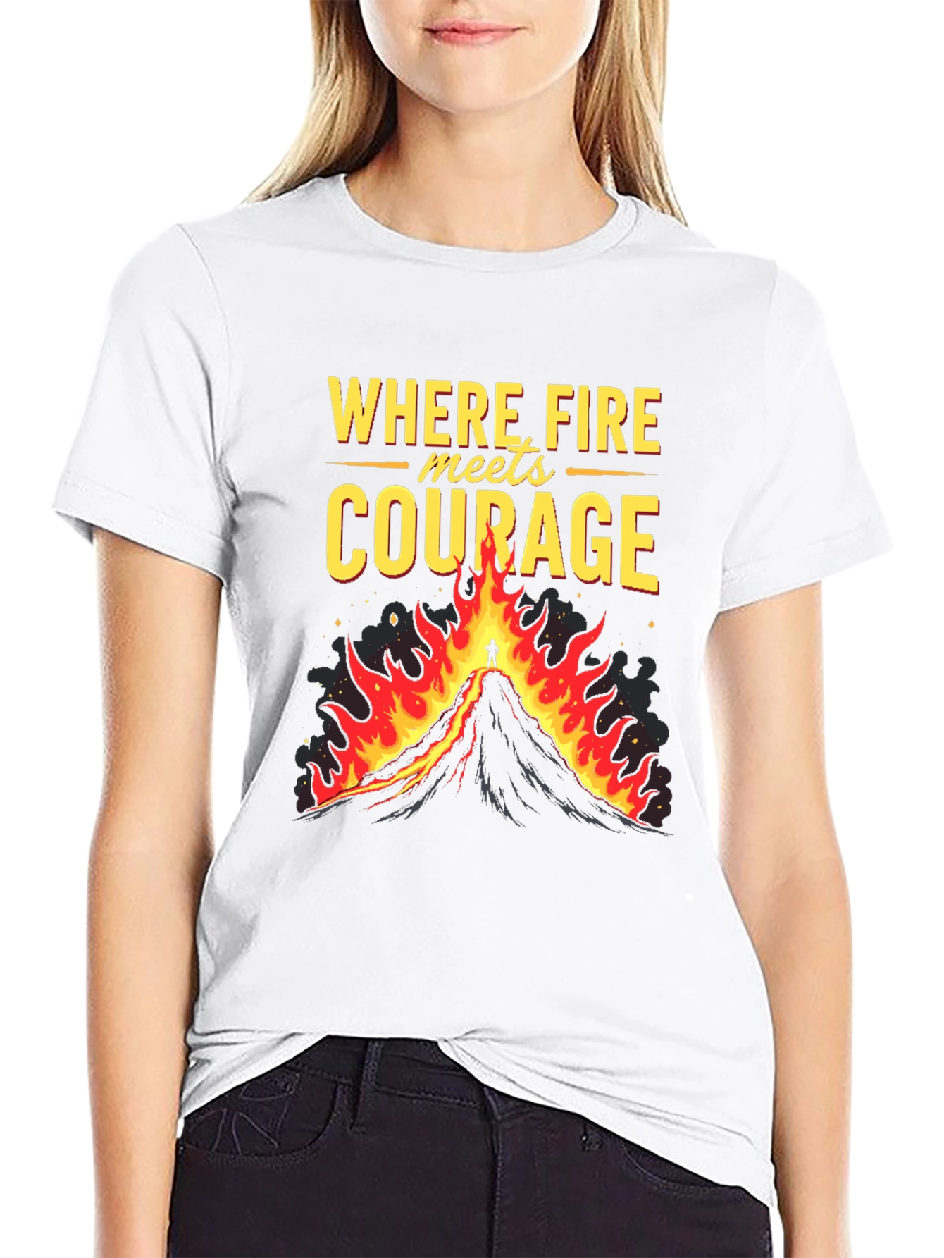 Firefighter Courage Graphic Tee - Mens Black T-Shirt