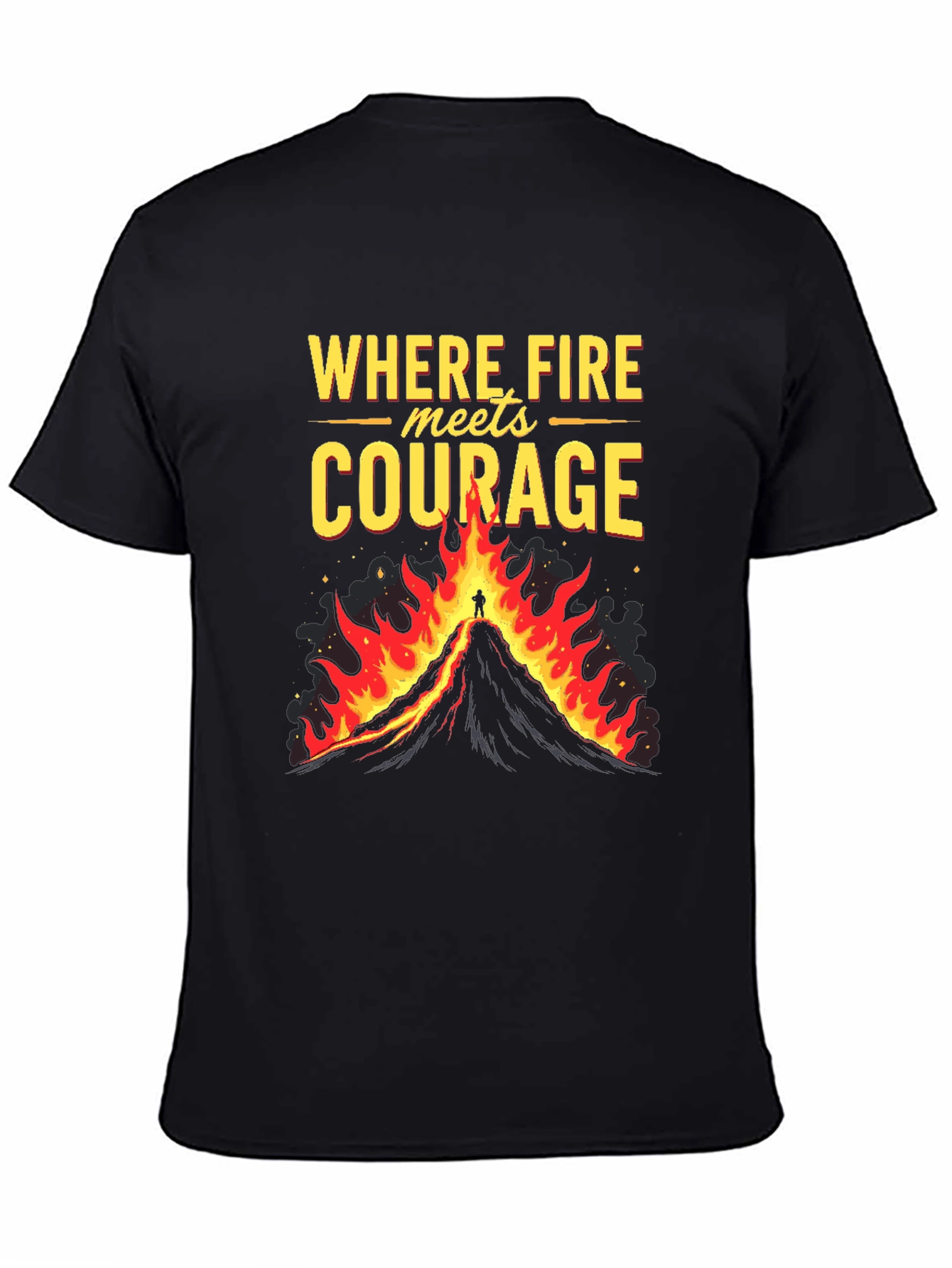 Firefighter Courage Graphic Tee - Mens Black T-Shirt
