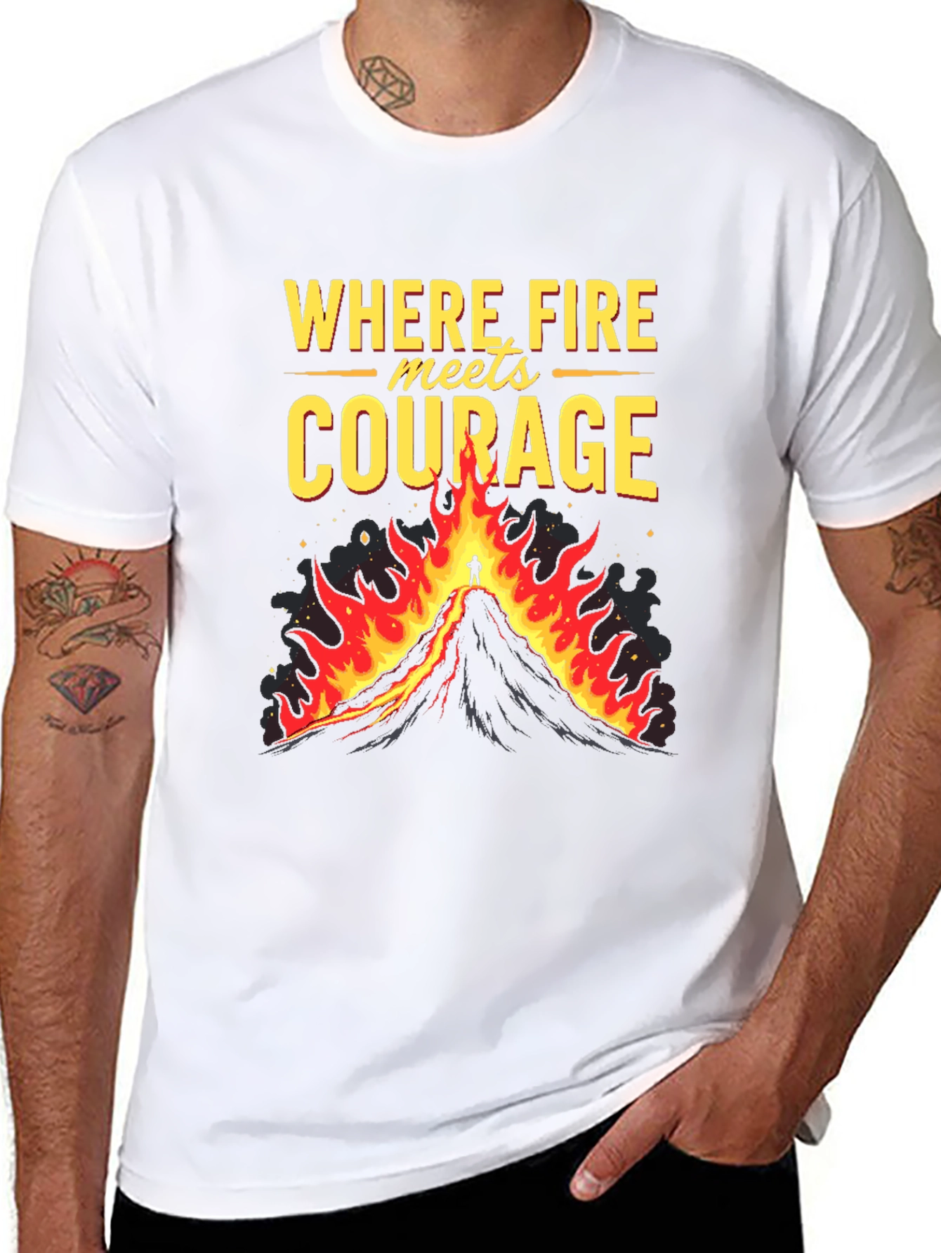 Firefighter Courage Graphic Tee - Mens Black T-Shirt