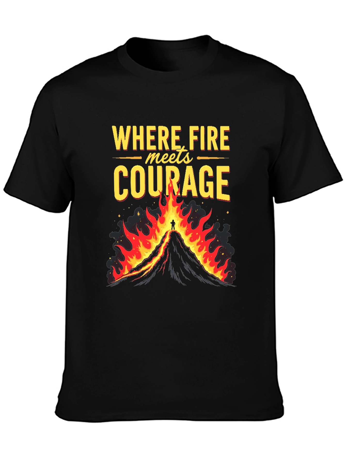Firefighter Courage Graphic Tee - Mens Black T-Shirt