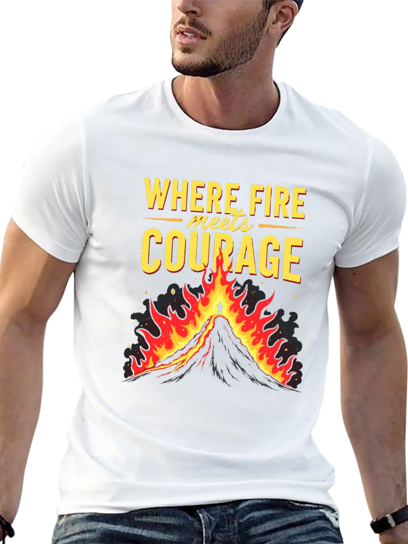 Firefighter Courage Graphic Tee - Mens Black T-Shirt