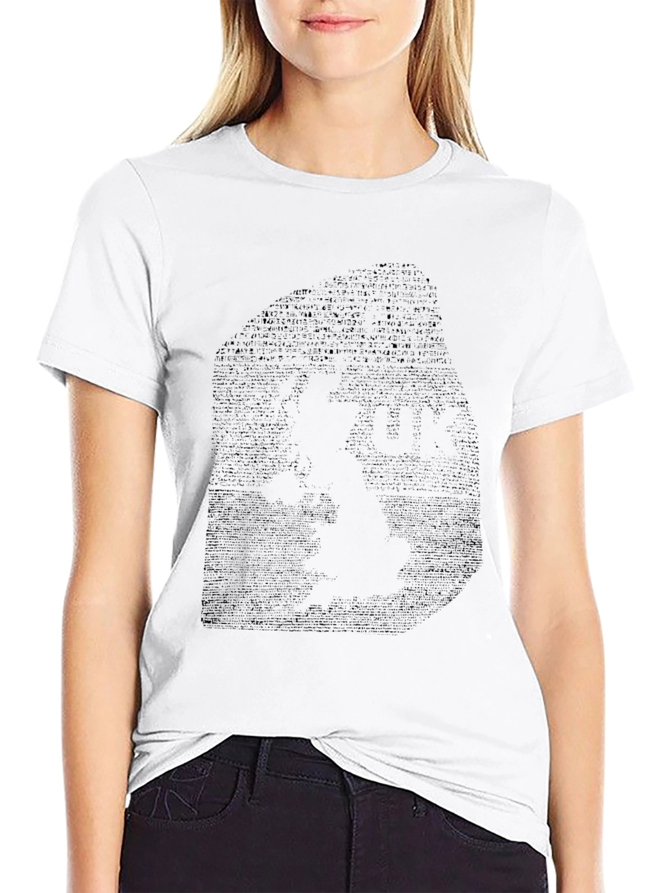 Abstract Face Graphic Black T-Shirt