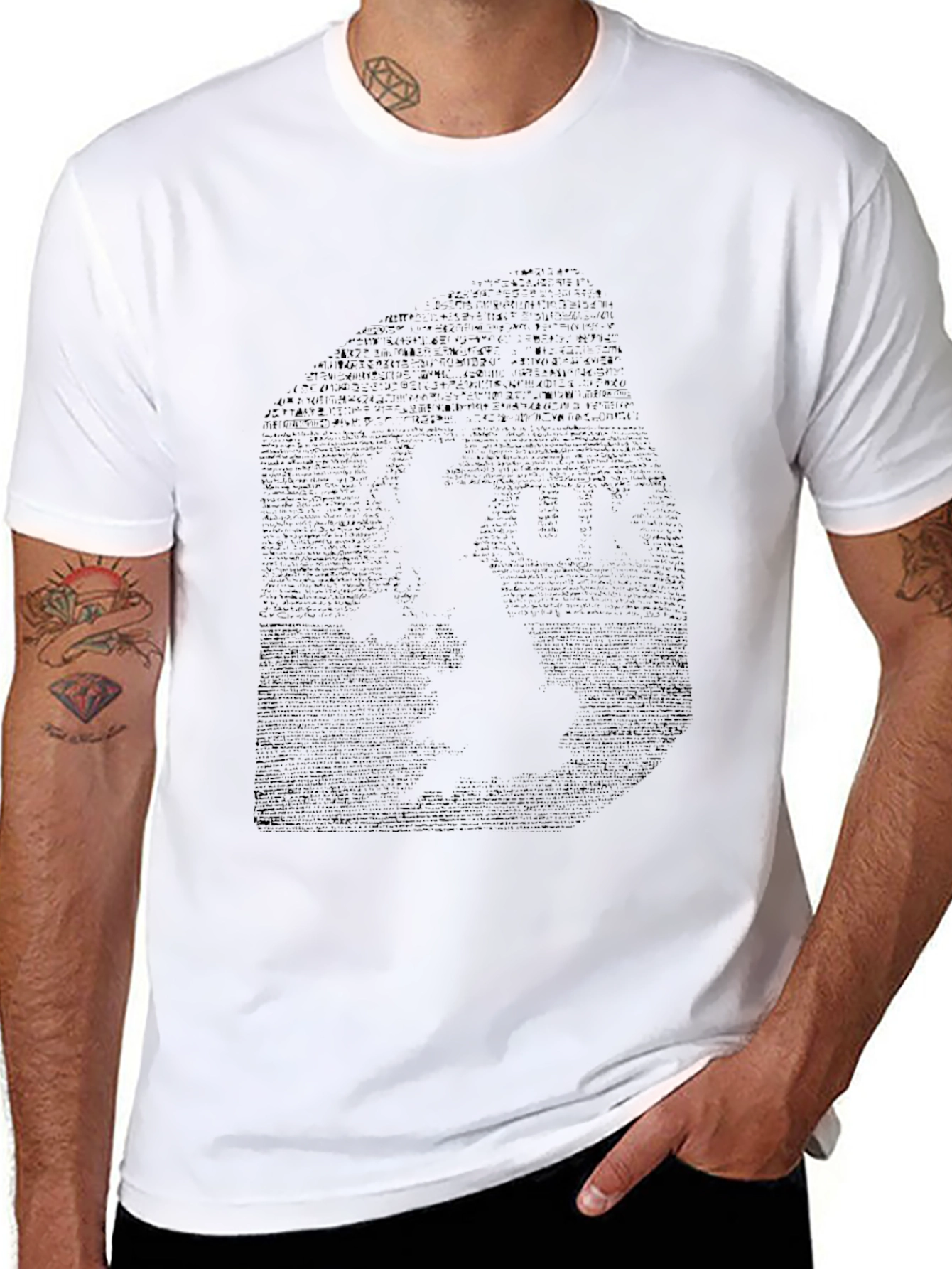 Abstract Face Graphic Black T-Shirt
