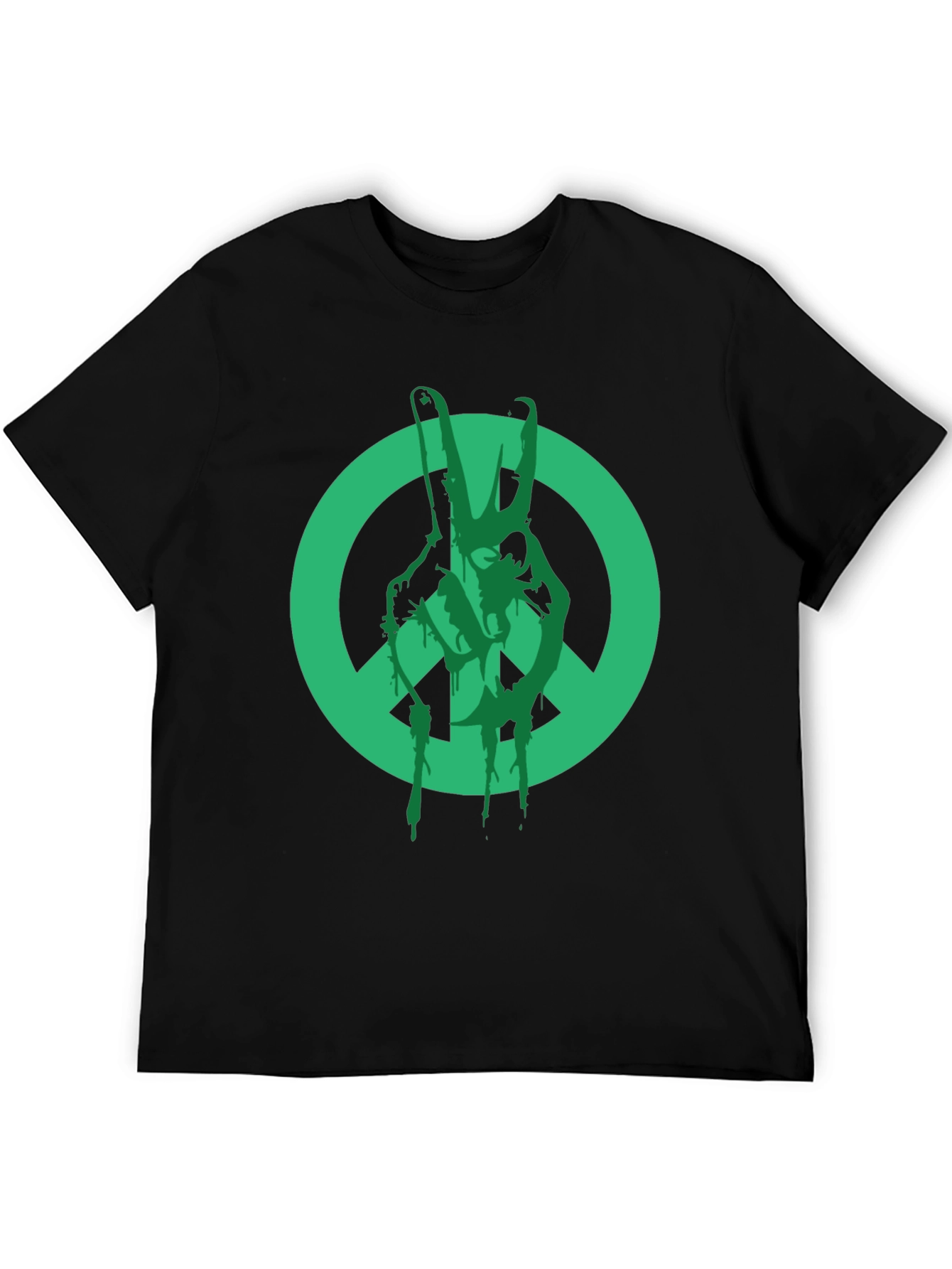 Peace Sign Graphic T-Shirt - Black