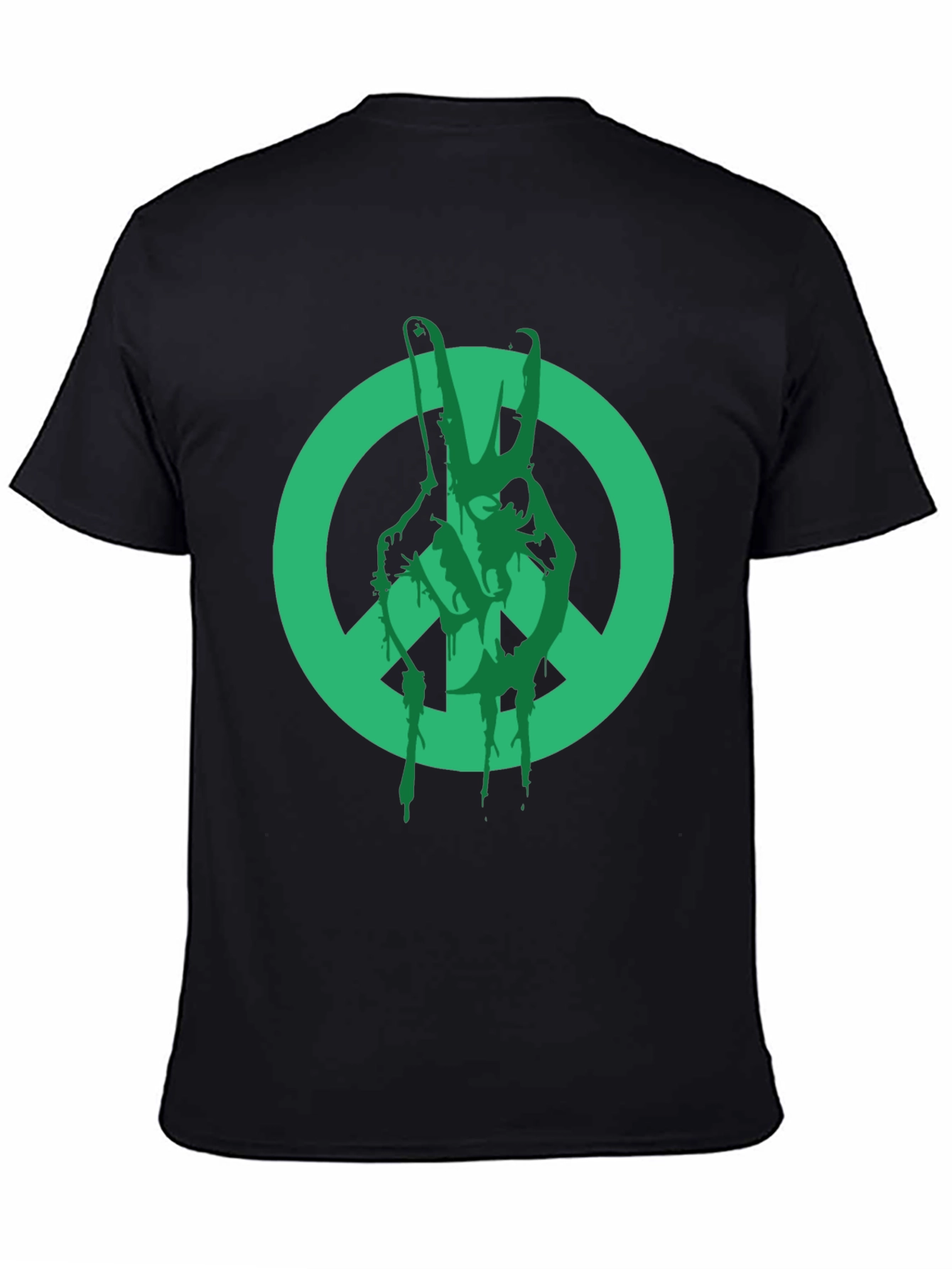 Peace Sign Graphic T-Shirt - Black
