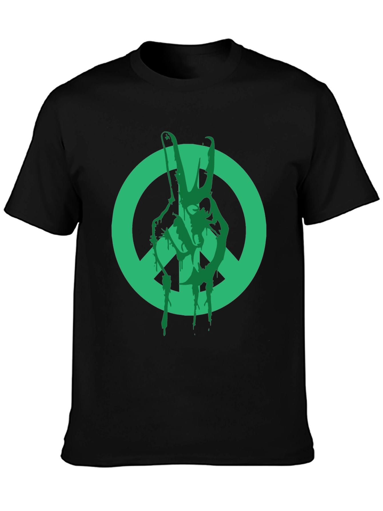 Peace Sign Graphic T-Shirt - Black