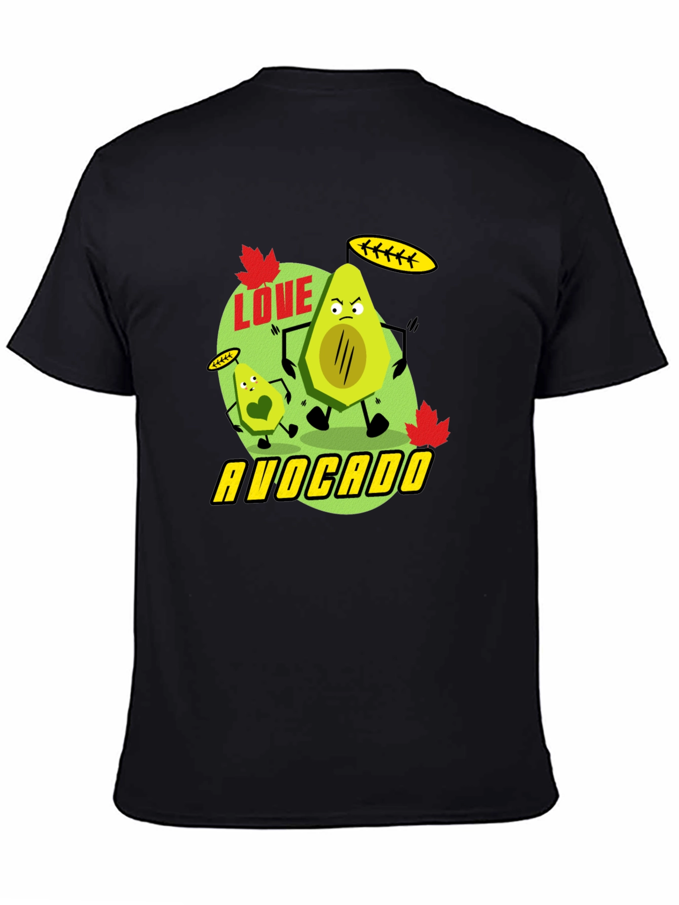 Love Avocado Black T-Shirt