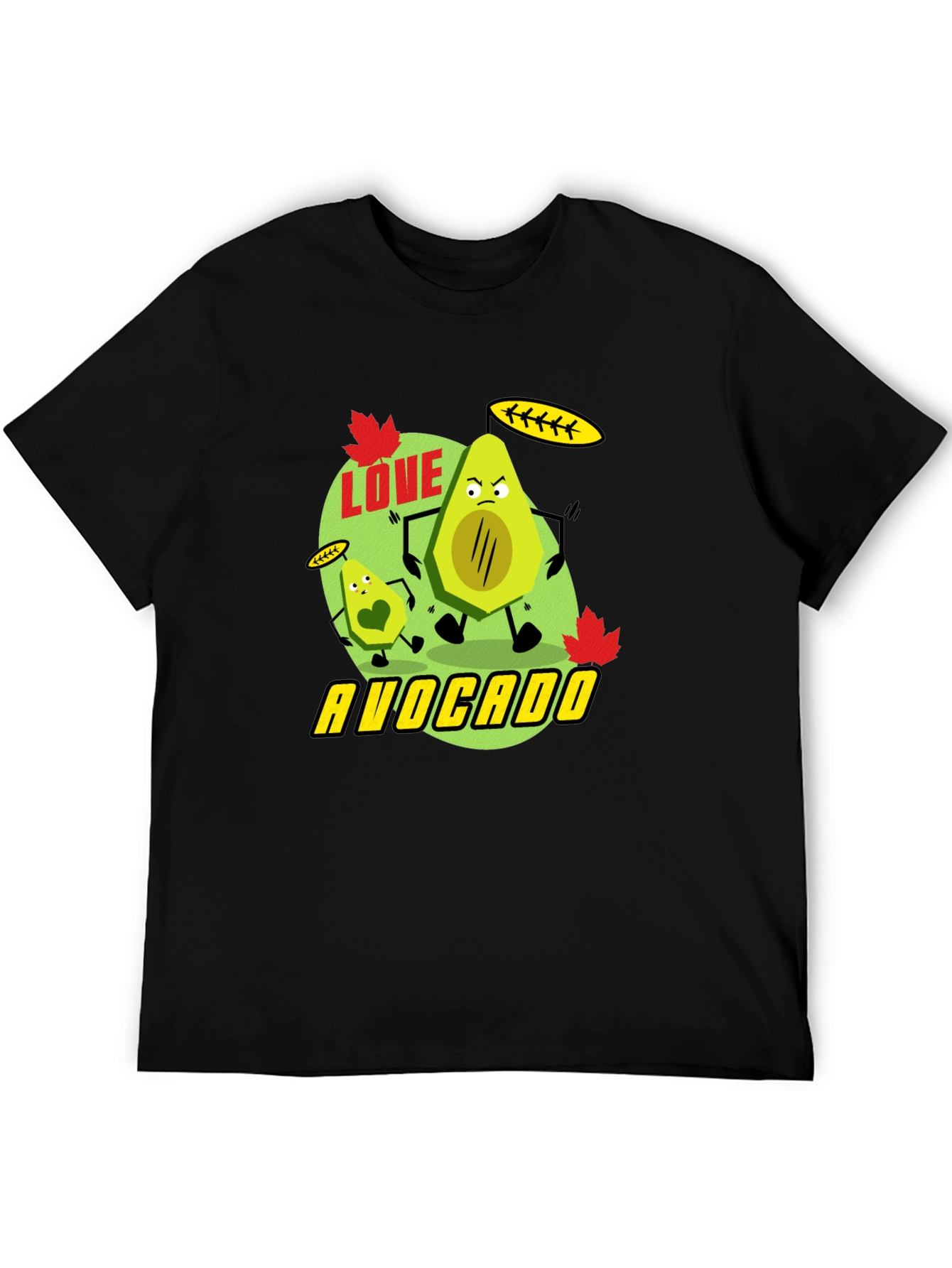 Love Avocado Black T-Shirt