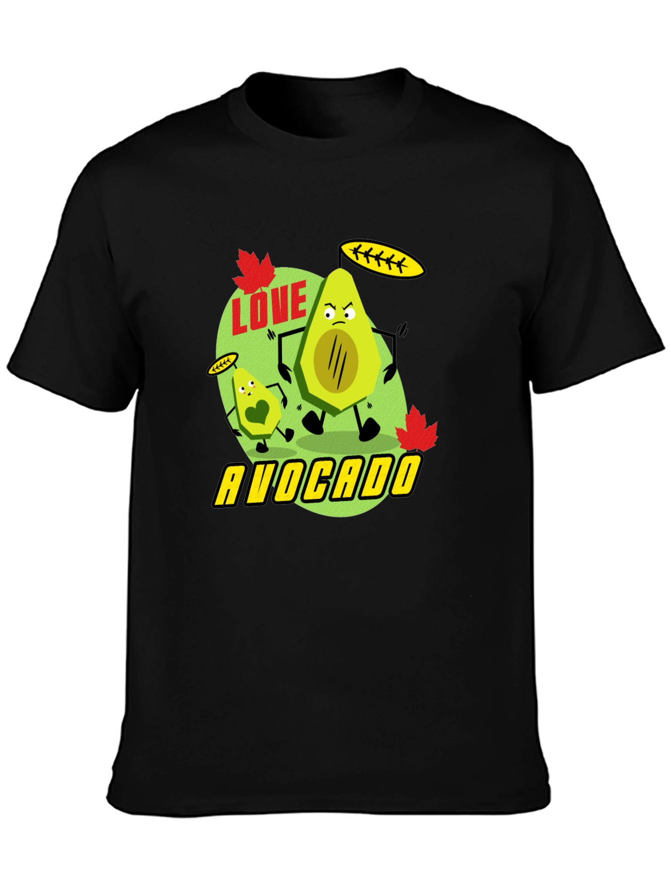 Love Avocado Black T-Shirt