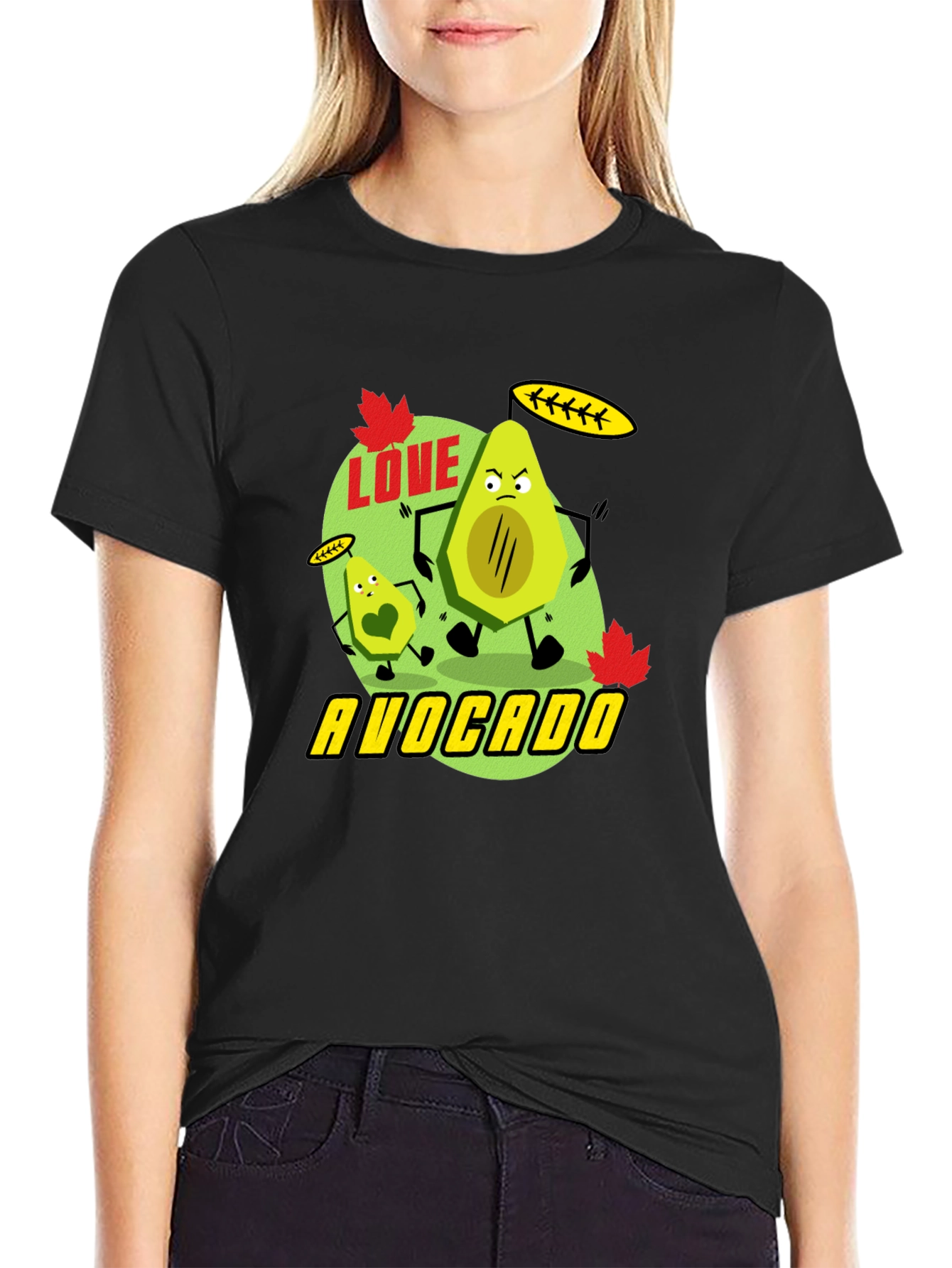 Love Avocado Black T-Shirt