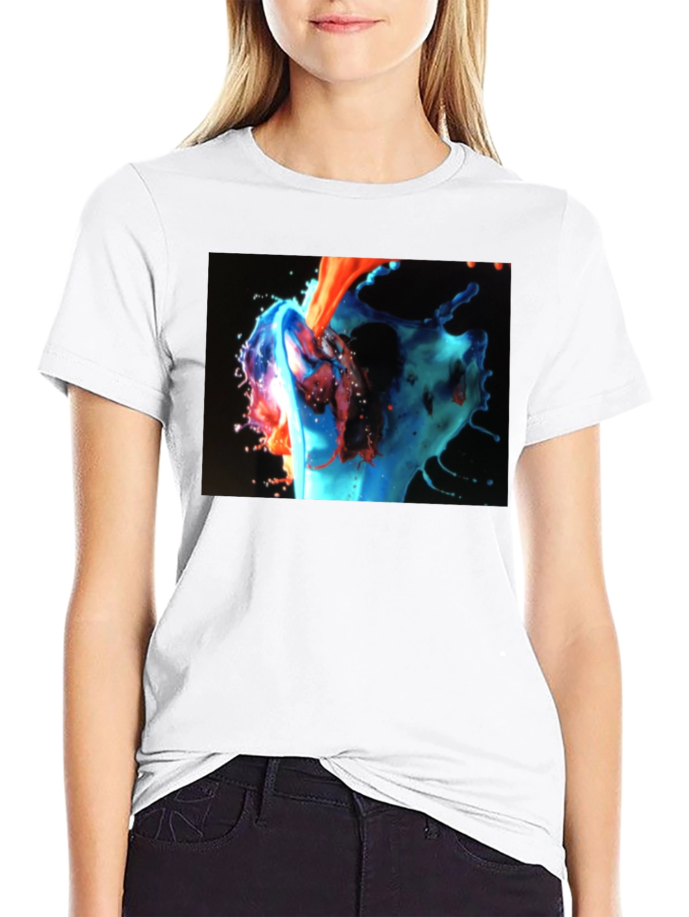 Abstract Fluid Art Black T-Shirt