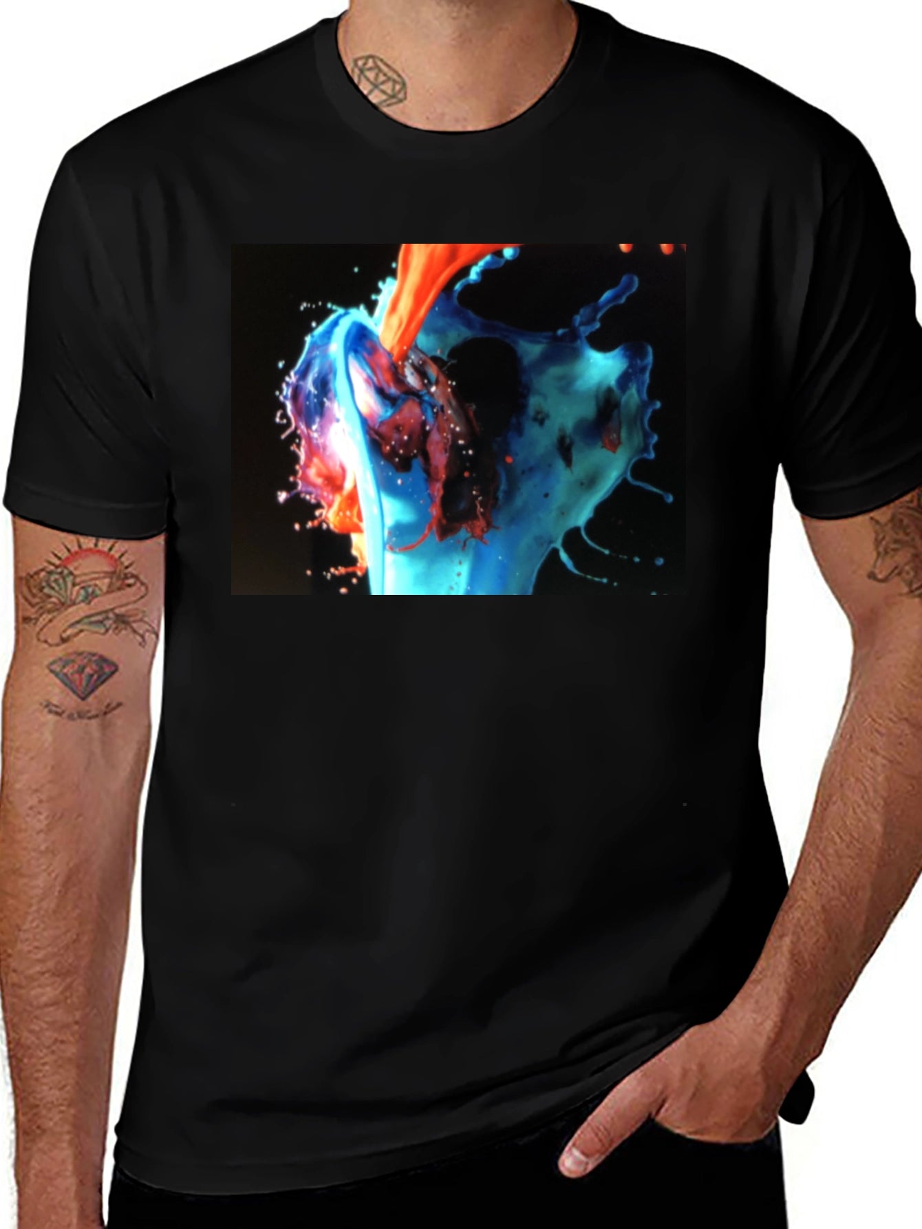Abstract Fluid Art Black T-Shirt