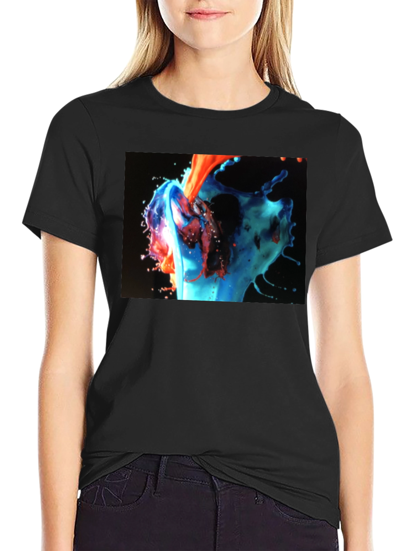 Abstract Fluid Art Black T-Shirt