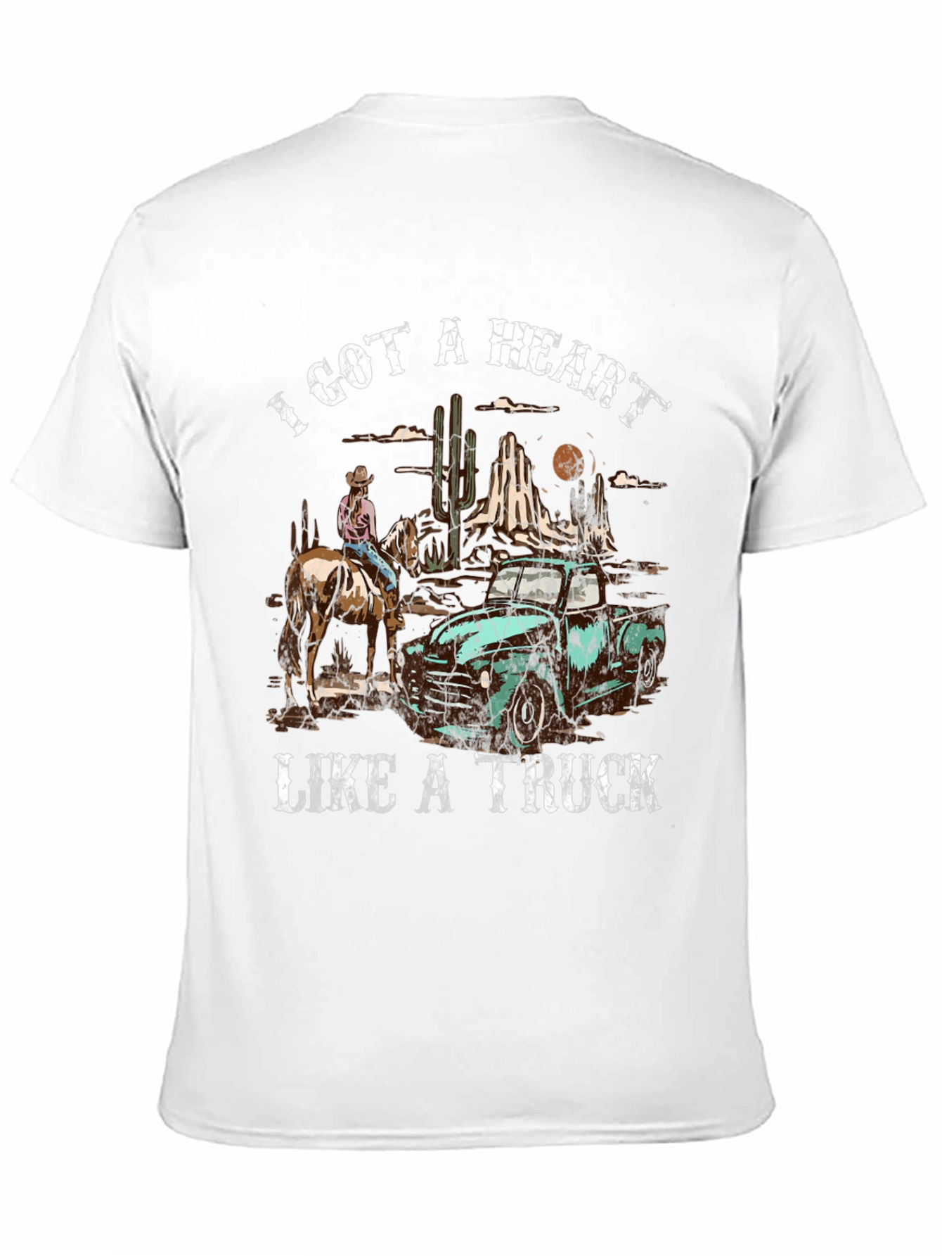 Heart Like a Truck Tee: Cowboy Western Graphic T-Shirt